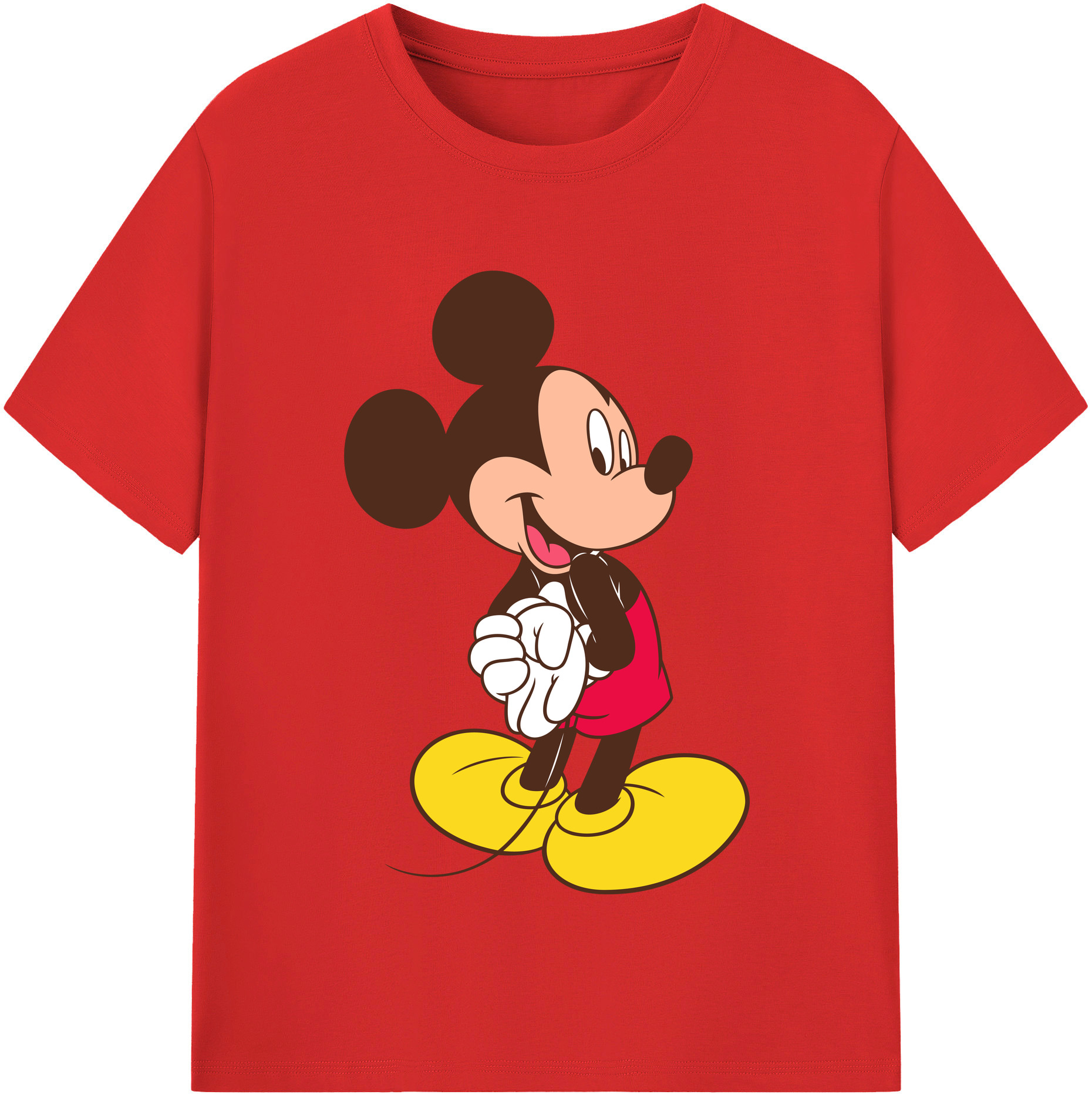（画像用） ミッキーマウス Mickey Mouse レディースカジュアルプリントTシャツ（綿100％）