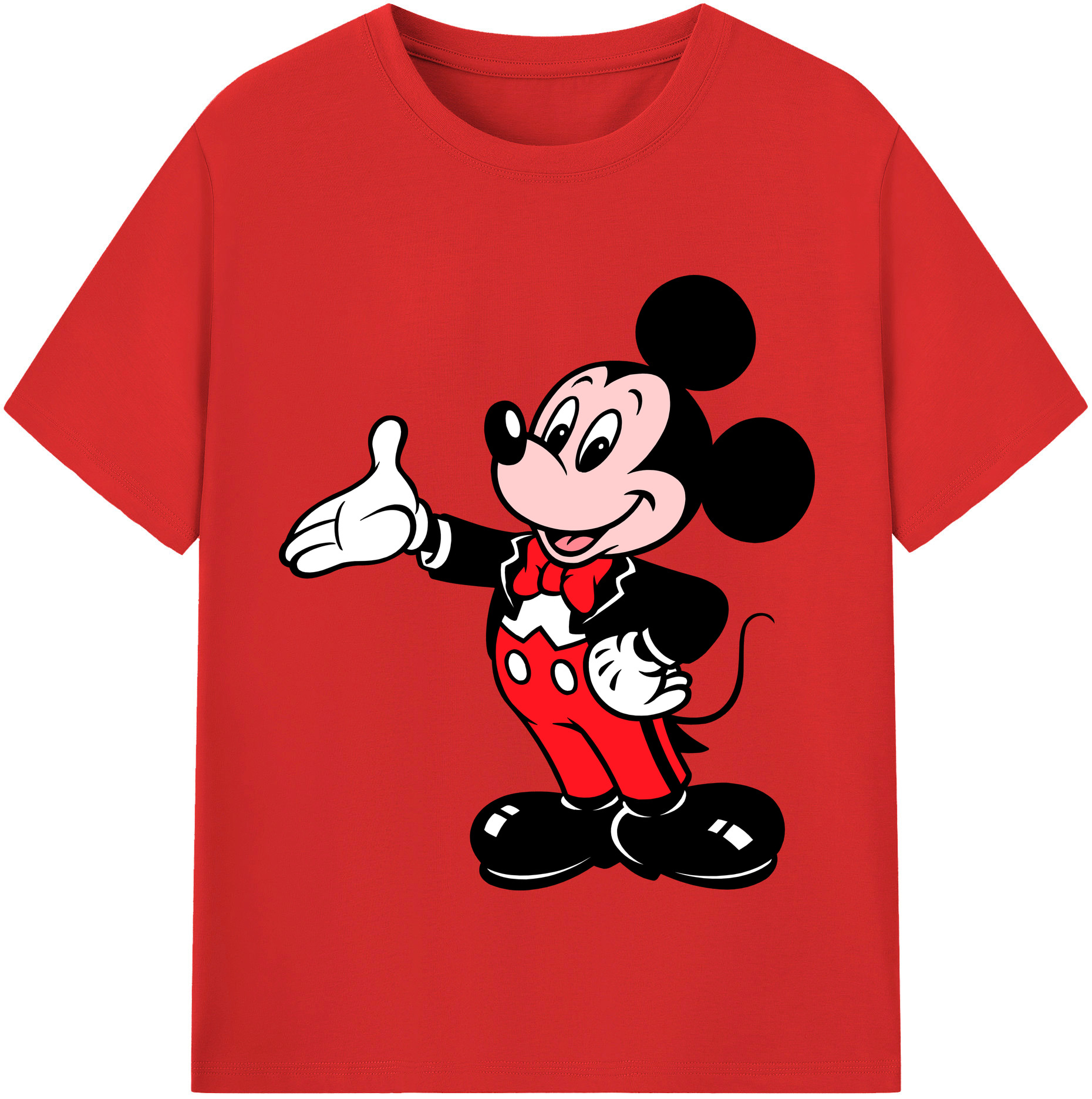 （画像用） ミッキーマウス Mickey Mouse レディースカジュアルプリントTシャツ（綿100％）