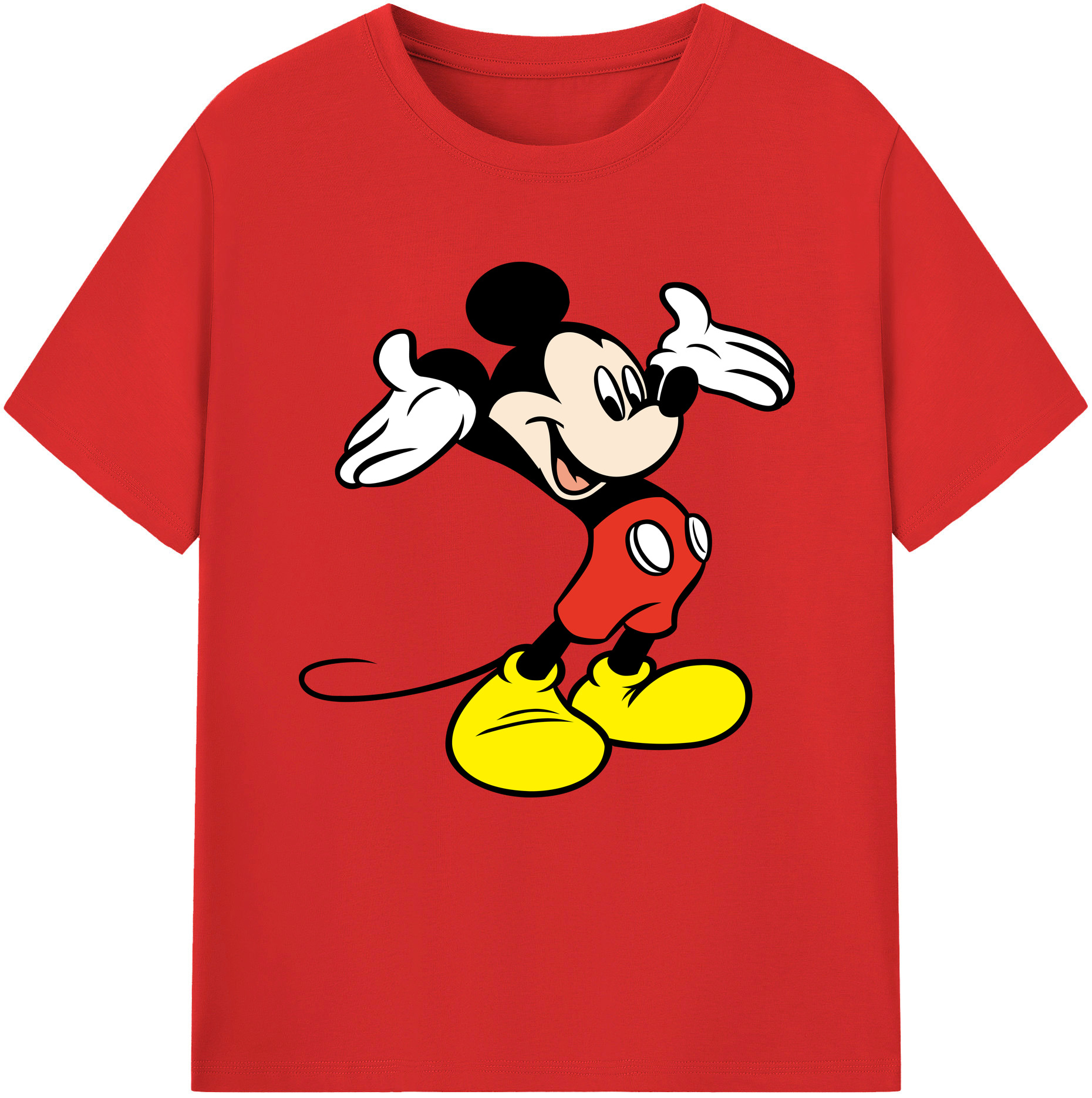 （画像用） ミッキーマウス Mickey Mouse レディースカジュアルプリントTシャツ（綿100％）