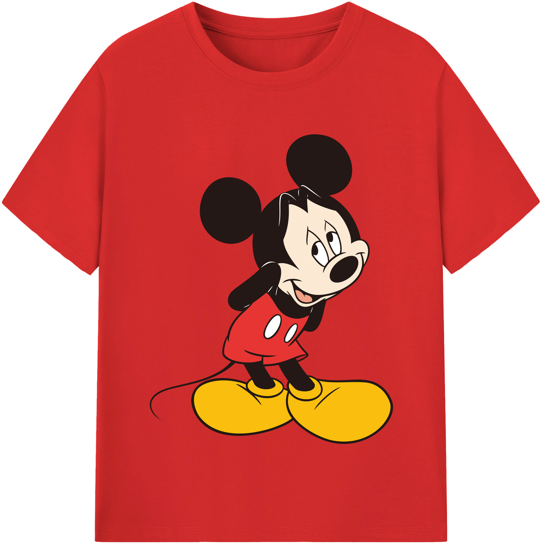 （画像用） ミッキーマウス Mickey Mouse レディースカジュアルプリントTシャツ（綿100％）