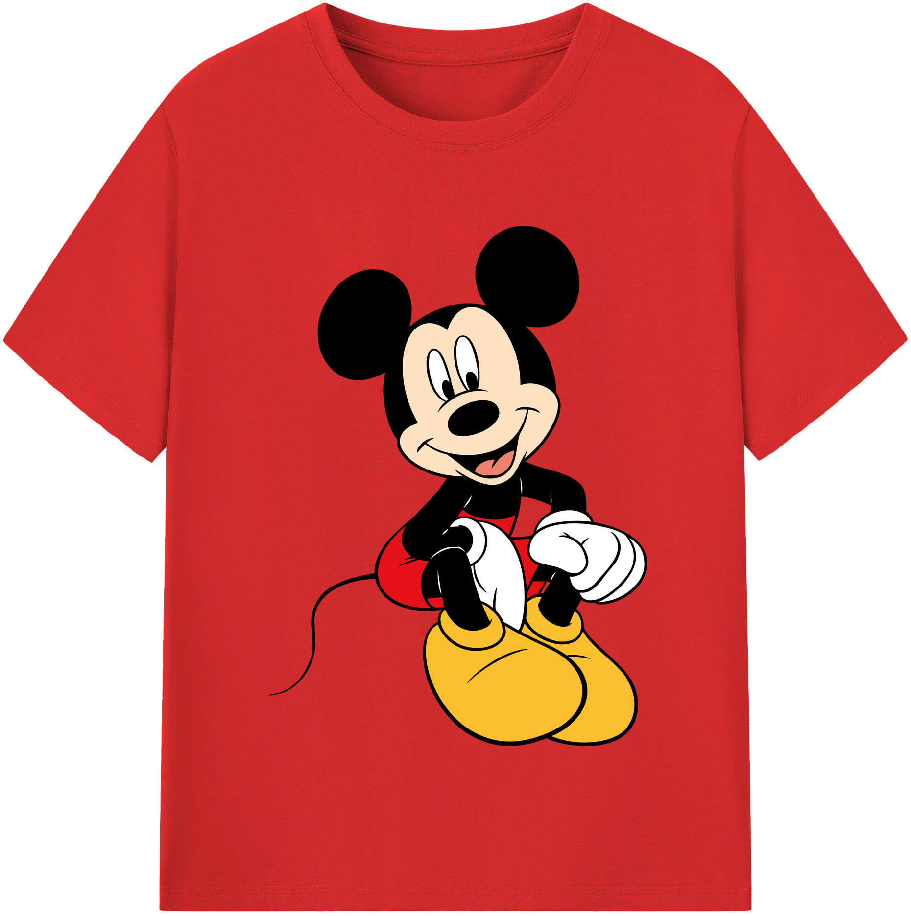 （画像用） ミッキーマウス Mickey Mouse レディースカジュアルプリントTシャツ（綿100％）