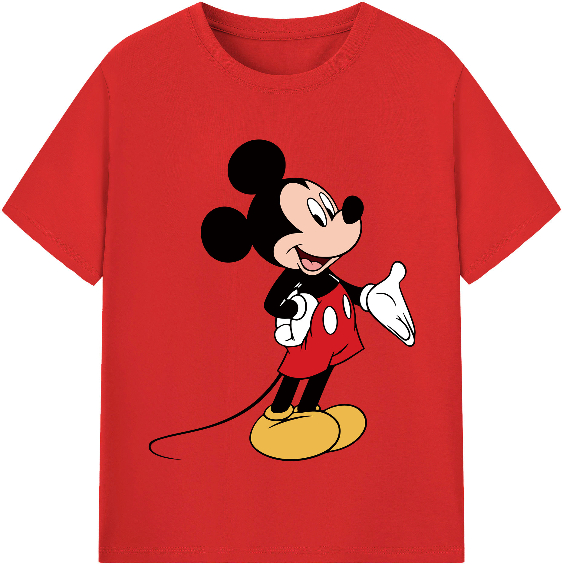 （画像用） ミッキーマウス Mickey Mouse レディースカジュアルプリントTシャツ（綿100％）