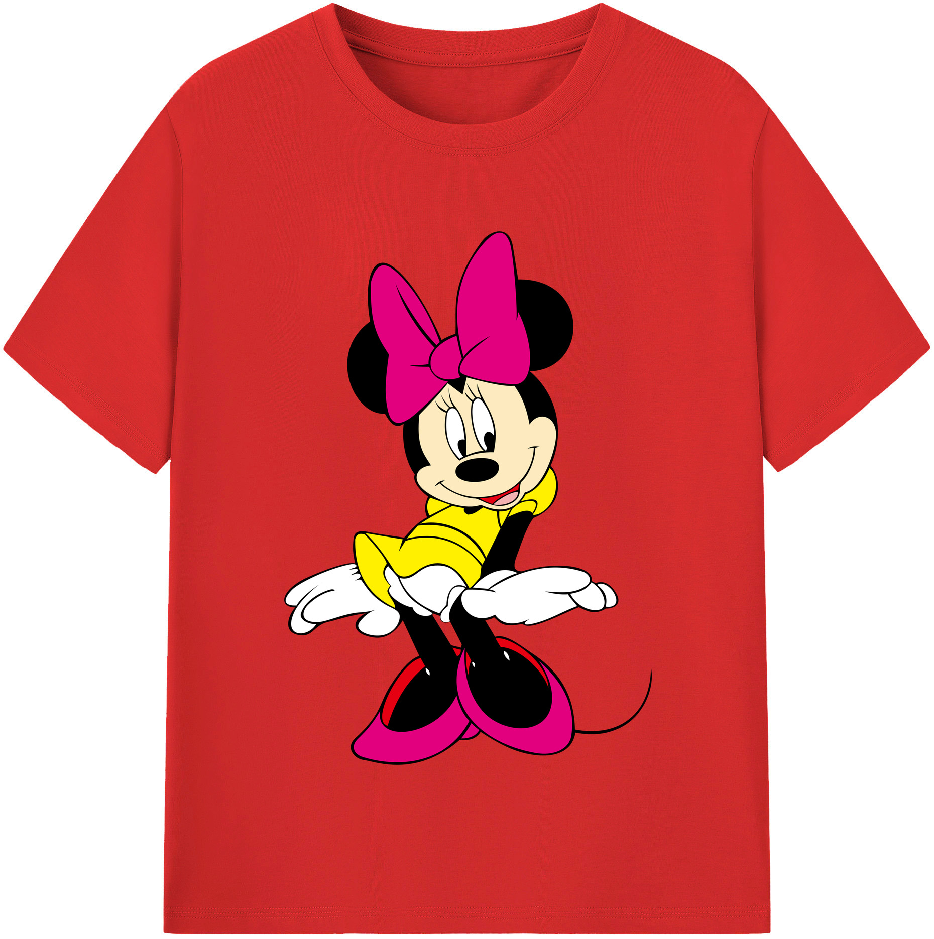 （画像用） ミッキーマウス Mickey Mouse レディースカジュアルプリントTシャツ（綿100％）