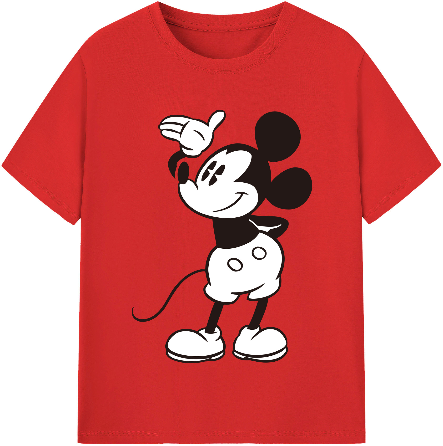 （画像用） ミッキーマウス Mickey Mouse レディースカジュアルプリントTシャツ（綿100％）