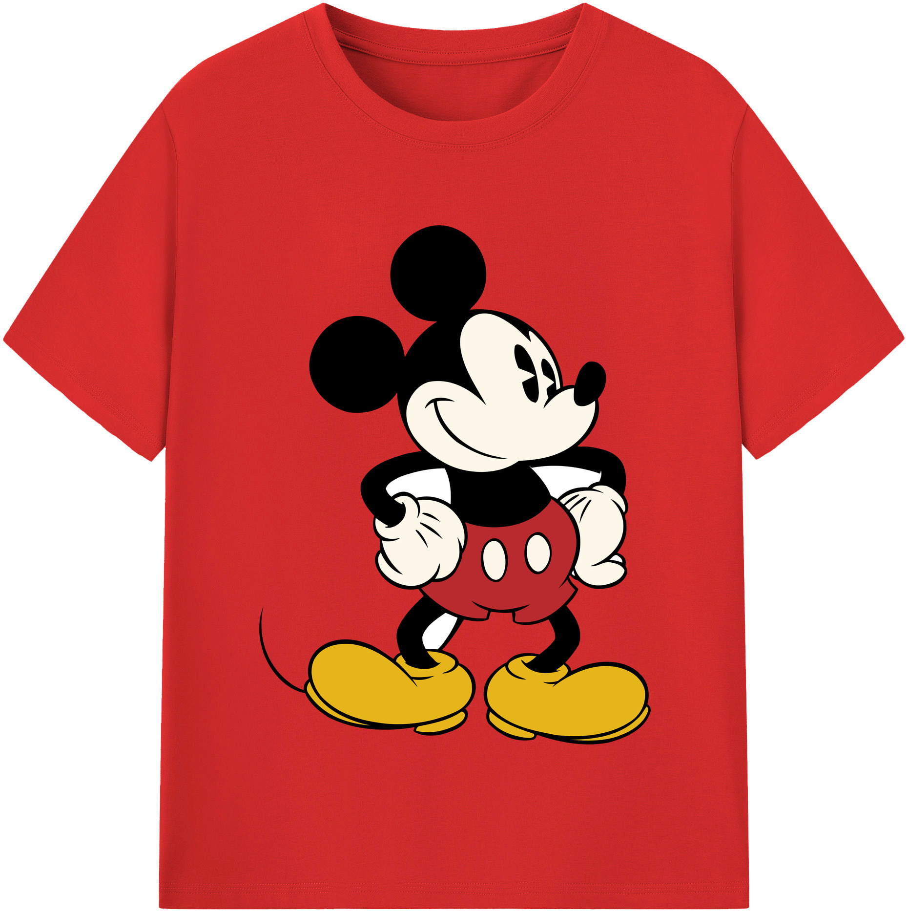 （画像用） ミッキーマウス Mickey Mouse レディースカジュアルプリントTシャツ（綿100％）