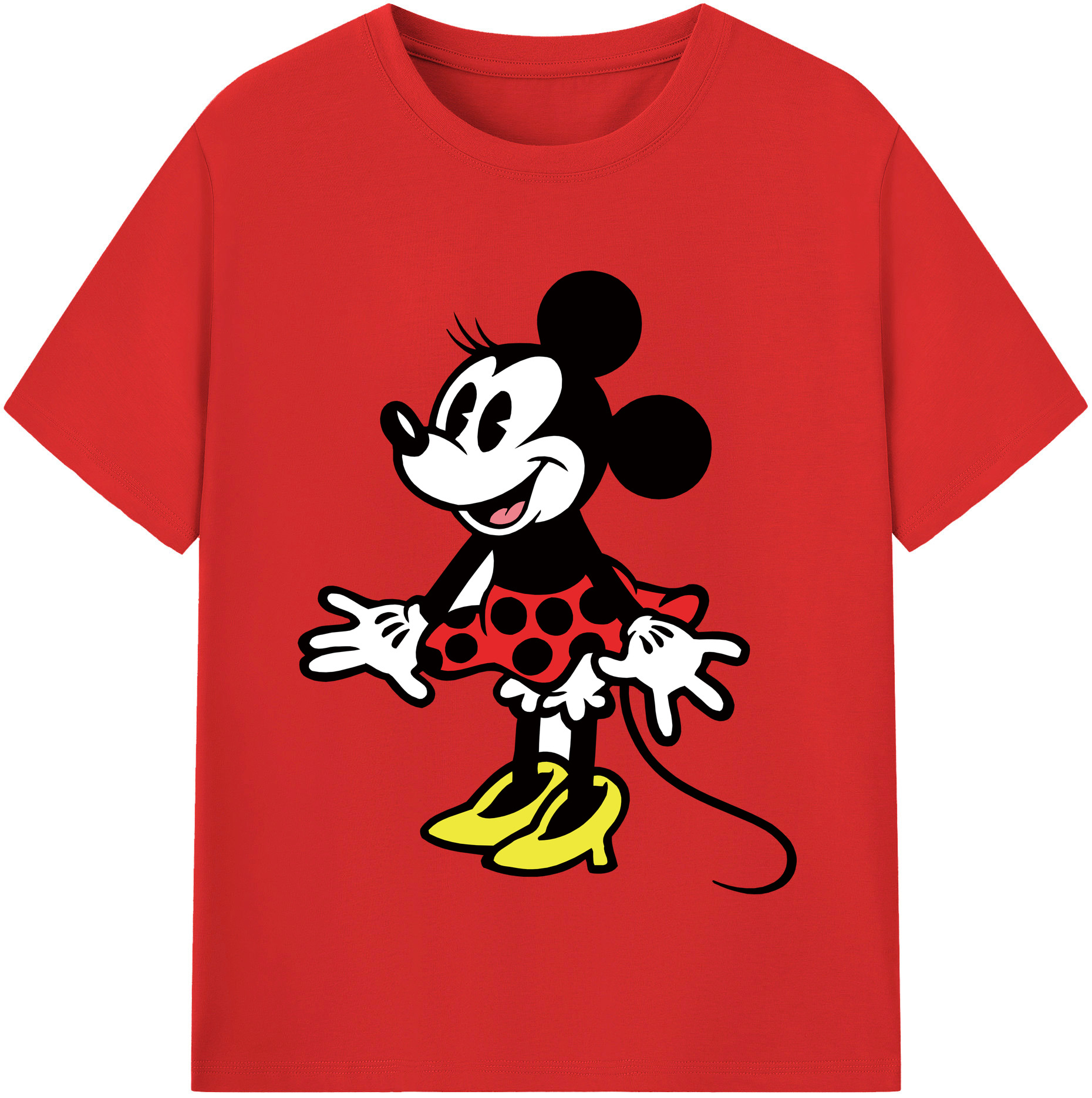 （画像用） ミッキーマウス Mickey Mouse レディースカジュアルプリントTシャツ（綿100％）