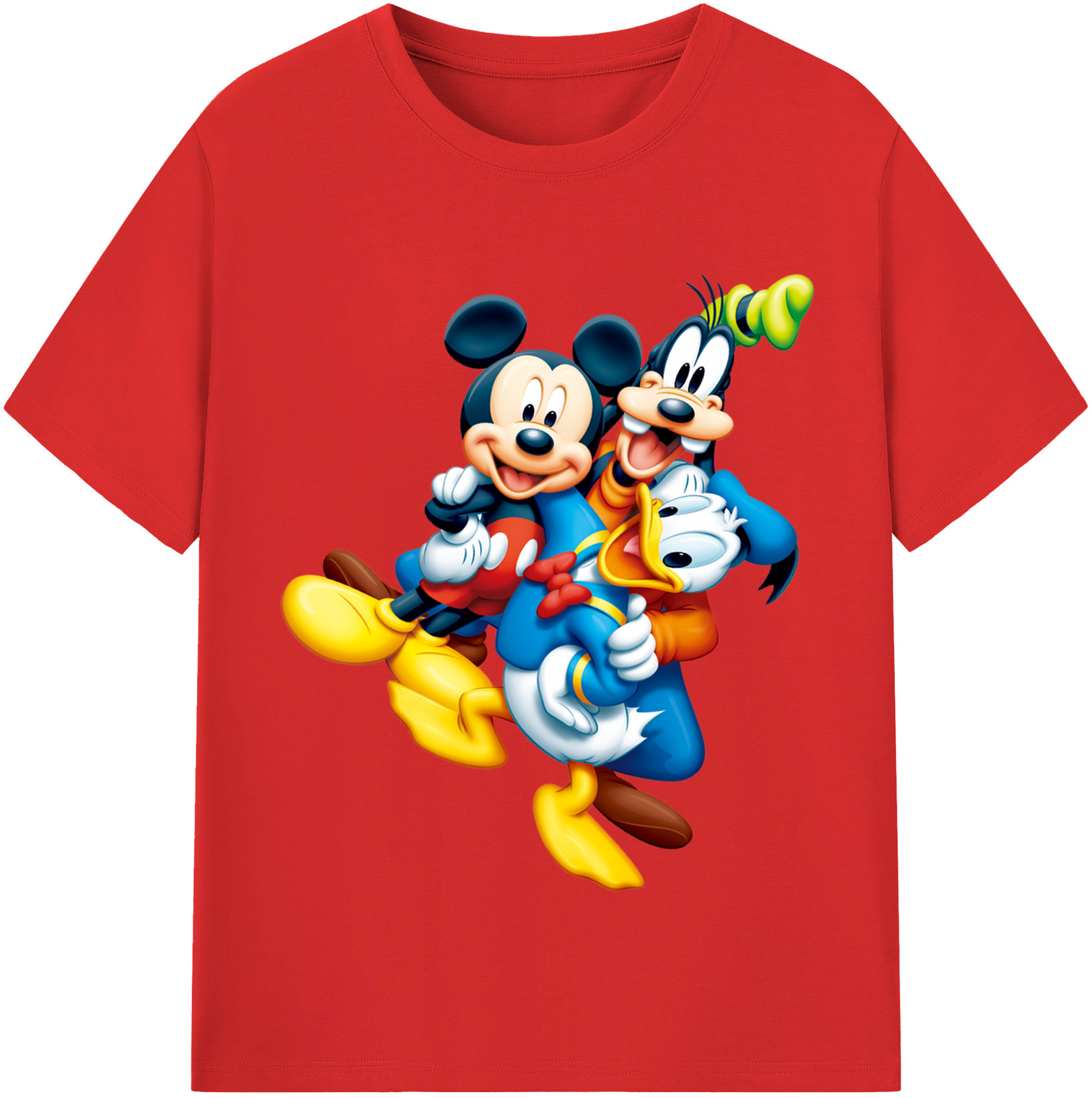 （画像用） ミッキーマウス Mickey Mouse レディースカジュアルプリントTシャツ（綿100％）