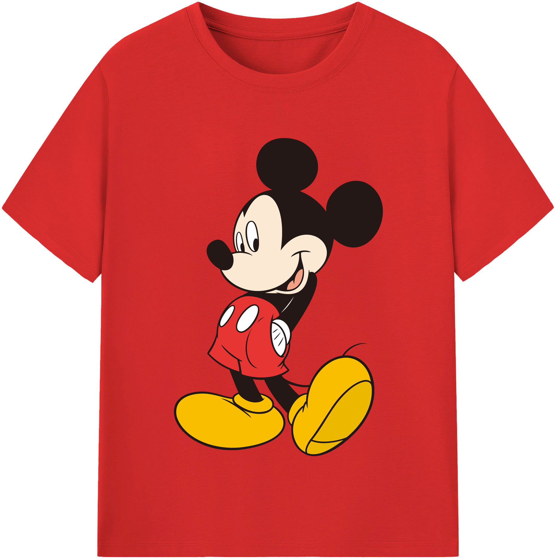 （画像用） ミッキーマウス Mickey Mouse レディースカジュアルプリントTシャツ（綿100％）