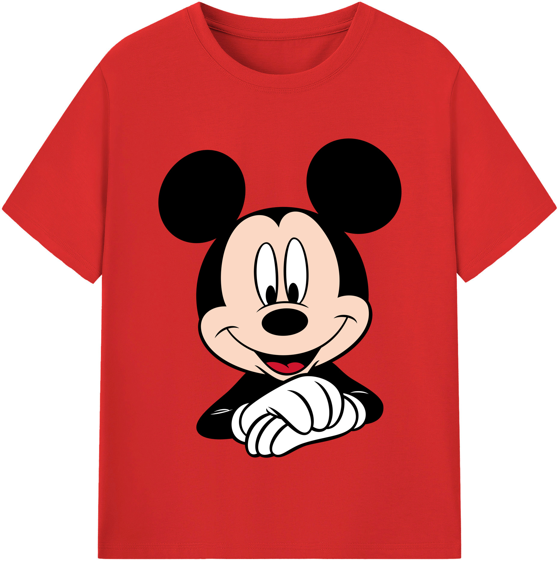 （画像用） ミッキーマウス Mickey Mouse レディースカジュアルプリントTシャツ（綿100％）