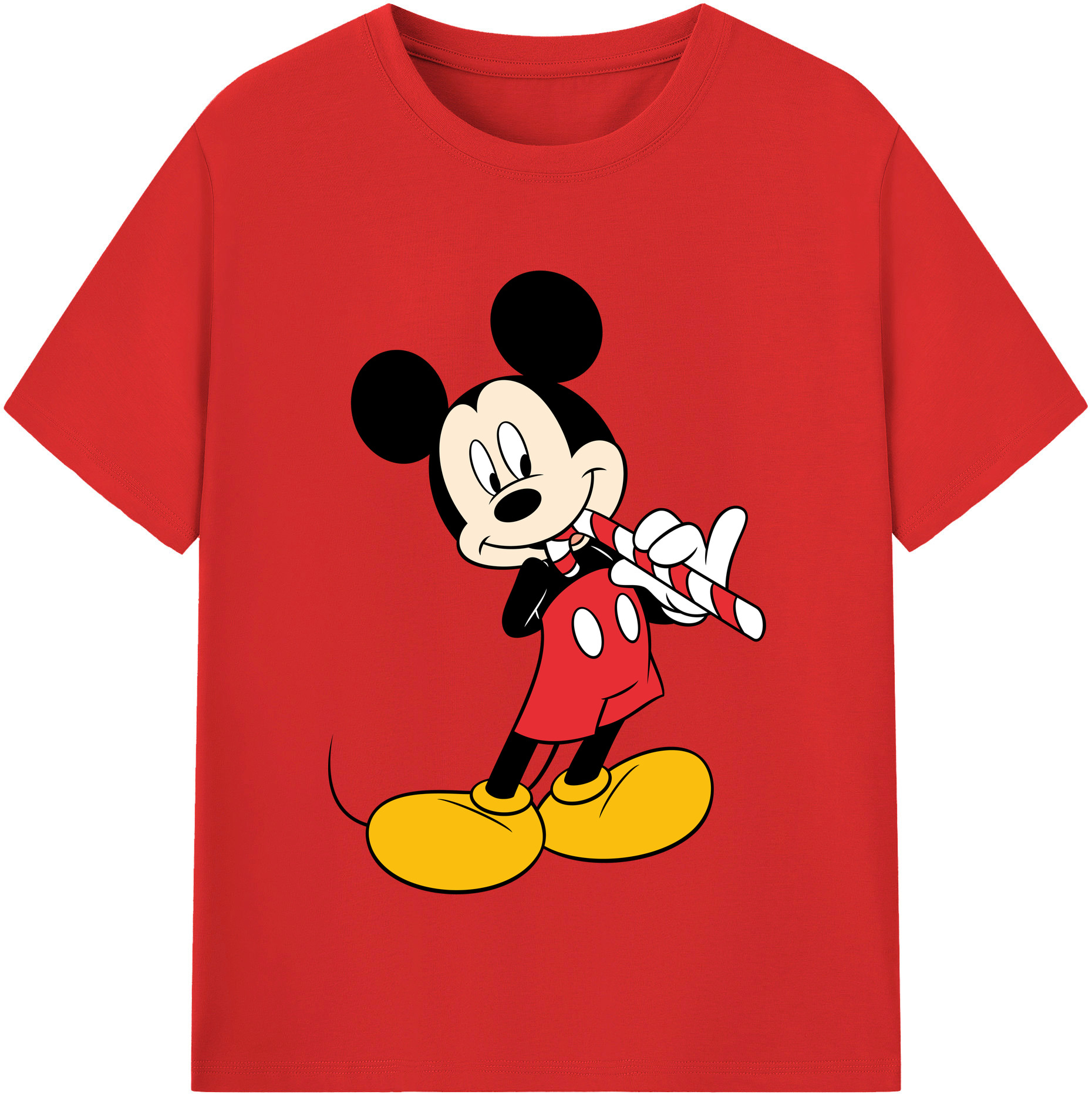 （画像用） ミッキーマウス Mickey Mouse レディースカジュアルプリントTシャツ（綿100％）