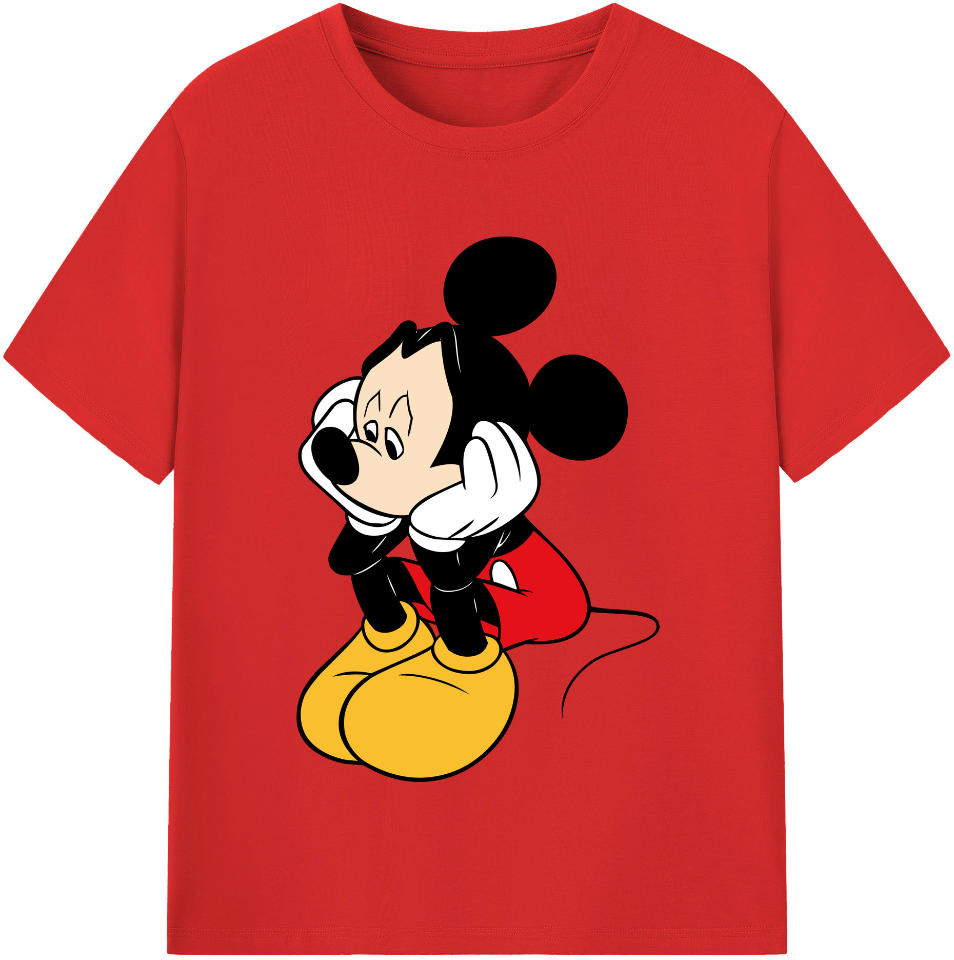 （画像用） ミッキーマウス Mickey Mouse レディースカジュアルプリントTシャツ（綿100％）