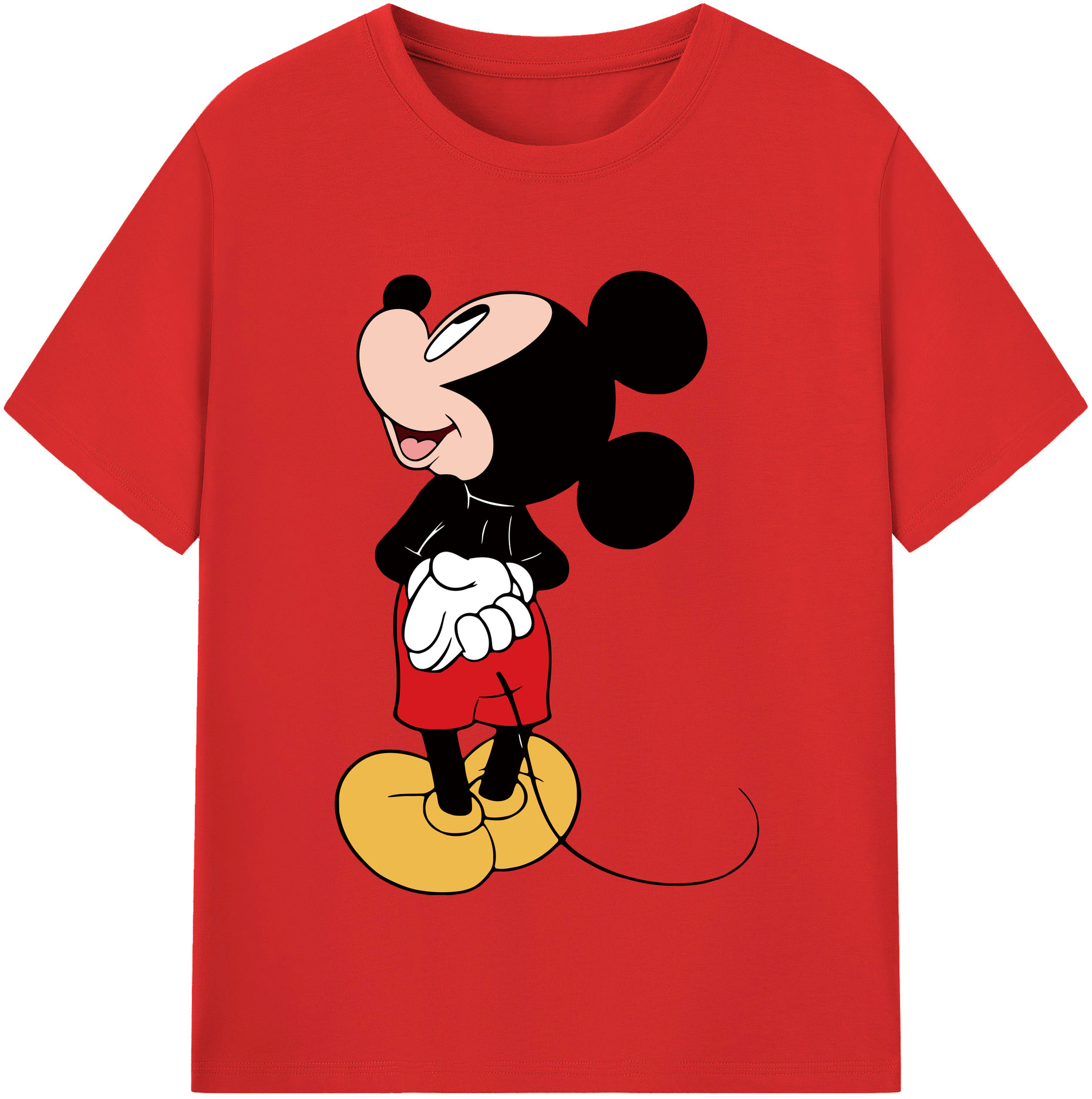 （画像用） ミッキーマウス Mickey Mouse レディースカジュアルプリントTシャツ（綿100％）