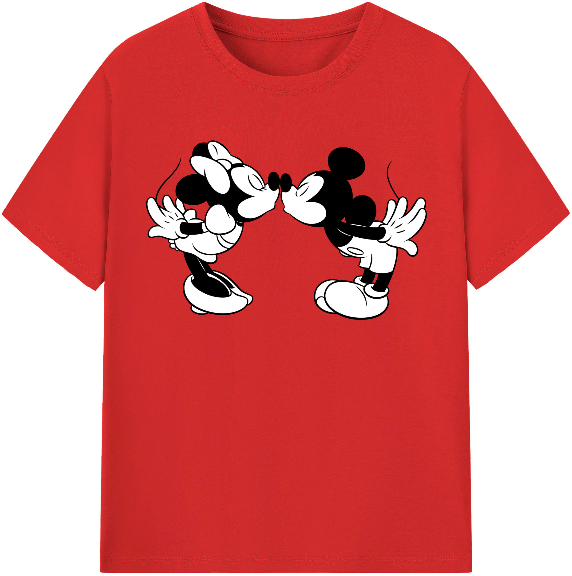 （画像用） ミッキーマウス Mickey Mouse レディースカジュアルプリントTシャツ（綿100％）