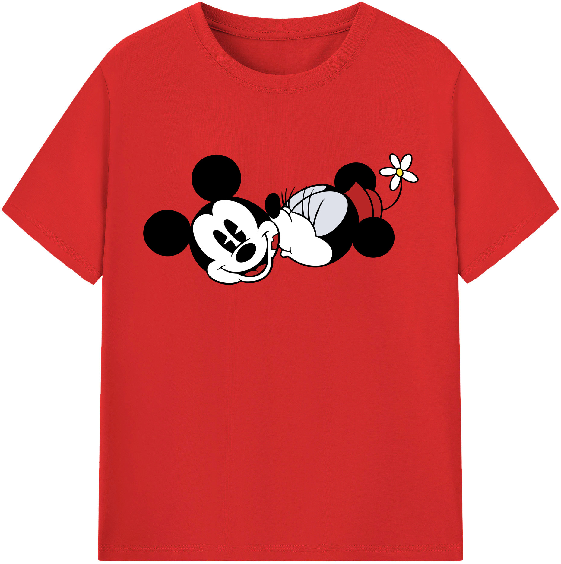 （画像用） ミッキーマウス Mickey Mouse レディースカジュアルプリントTシャツ（綿100％）
