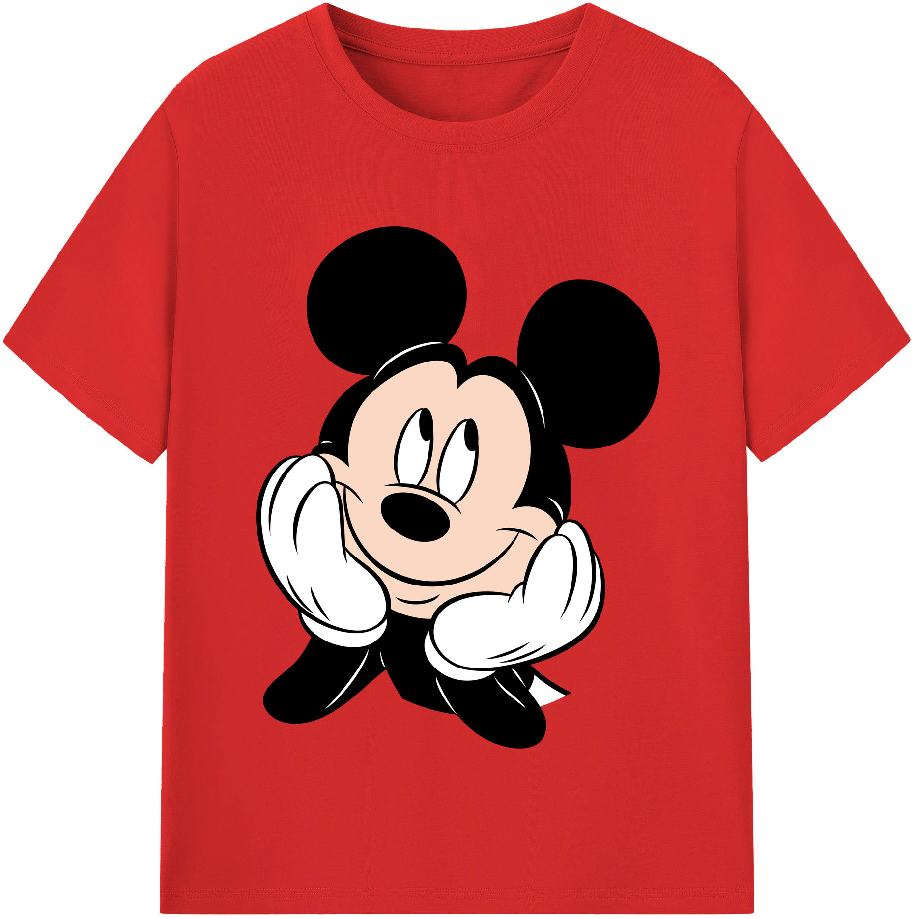 （画像用） ミッキーマウス Mickey Mouse レディースカジュアルプリントTシャツ（綿100％）