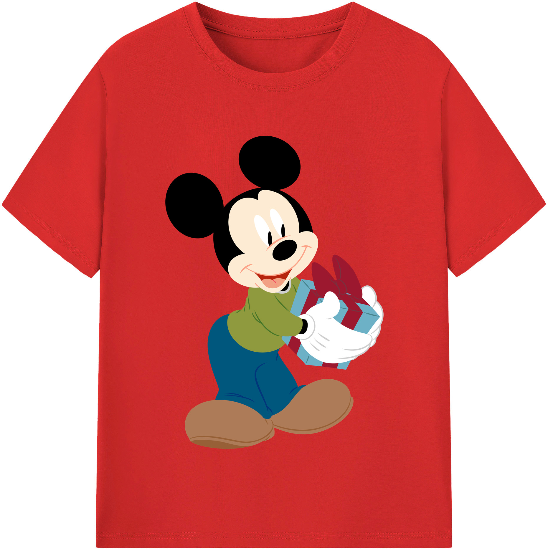 （画像用） ミッキーマウス Mickey Mouse レディースカジュアルプリントTシャツ（綿100％）