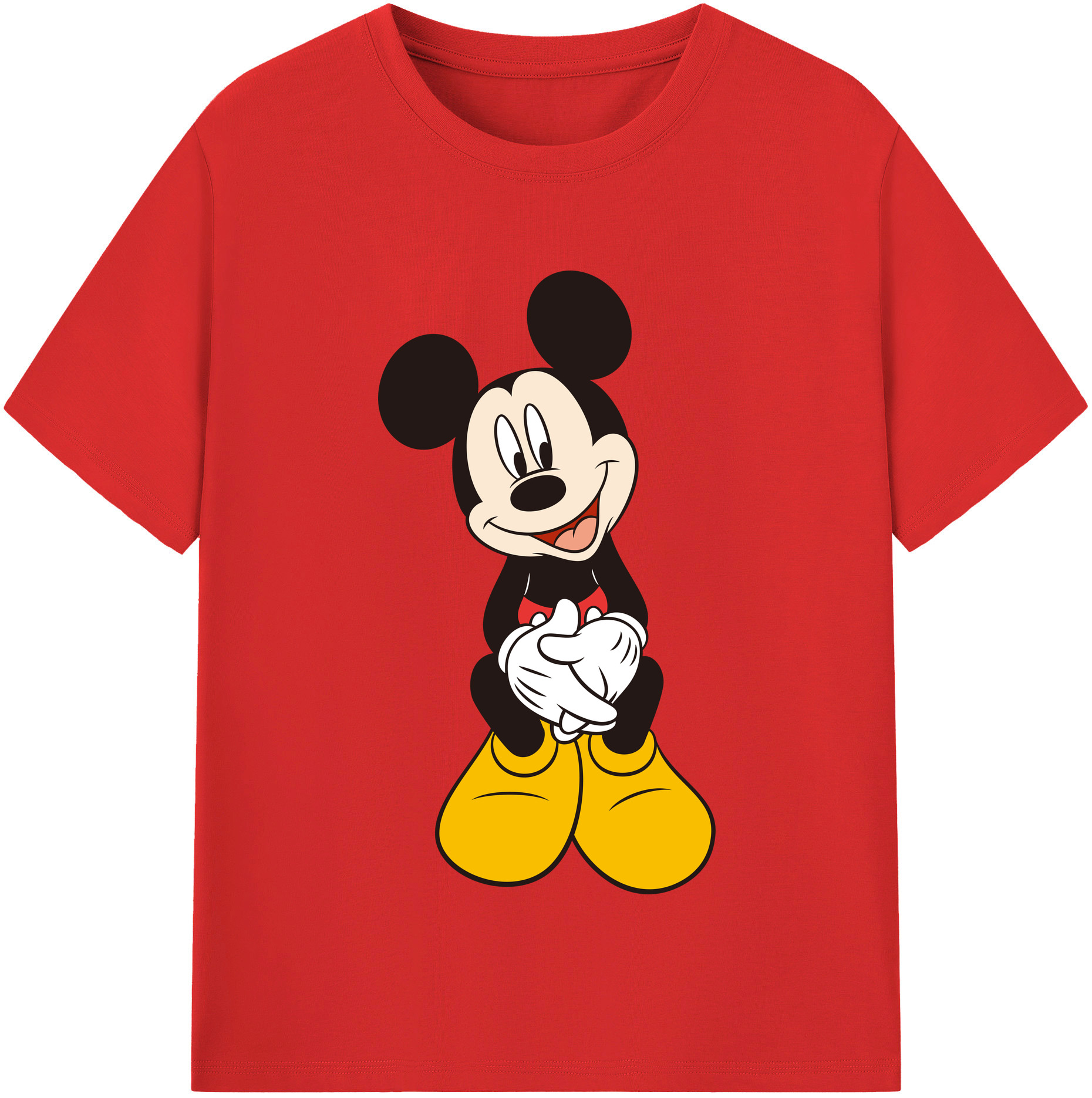 （画像用） ミッキーマウス Mickey Mouse レディースカジュアルプリントTシャツ（綿100％）