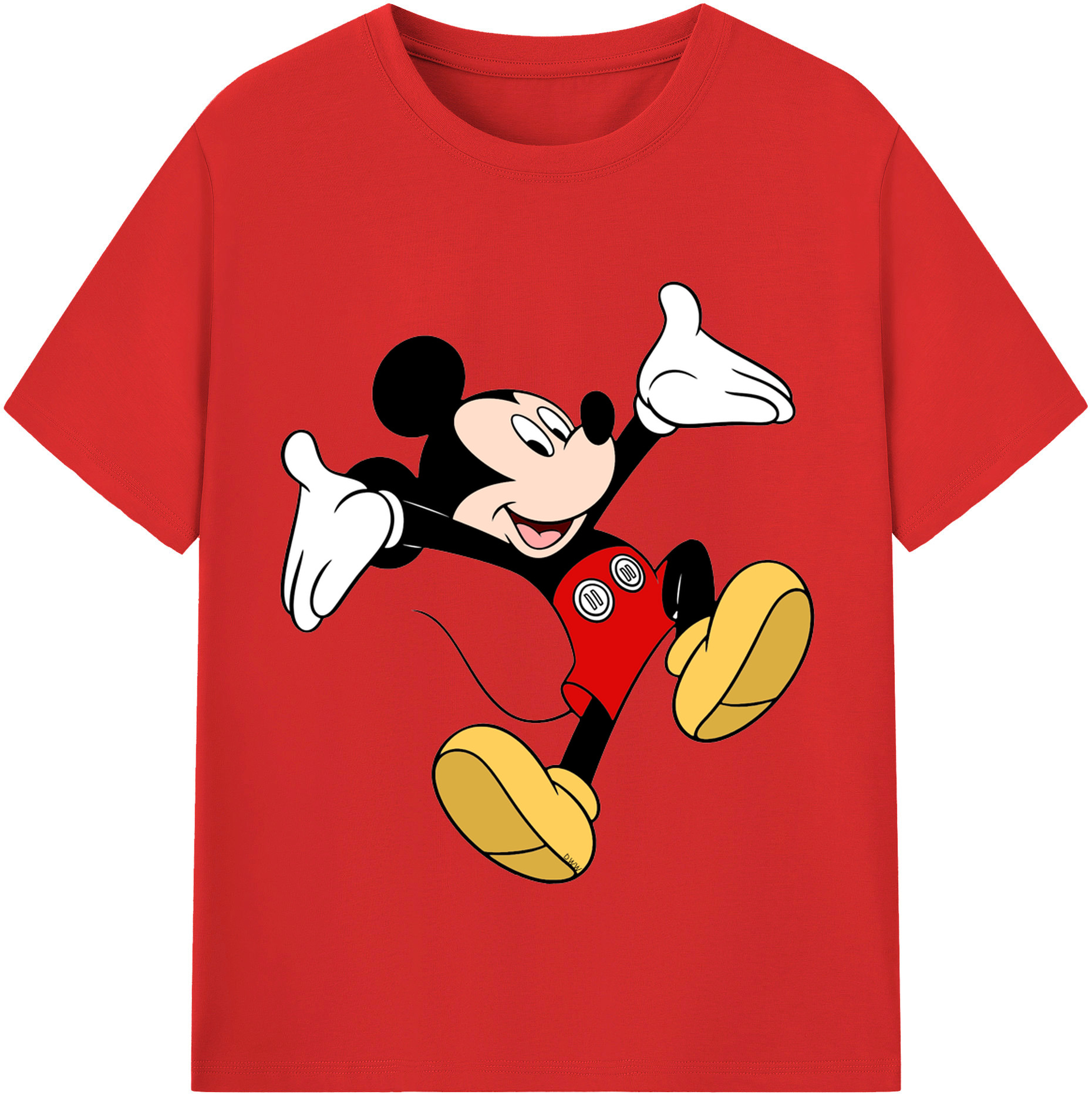 （画像用） ミッキーマウス Mickey Mouse レディースカジュアルプリントTシャツ（綿100％）