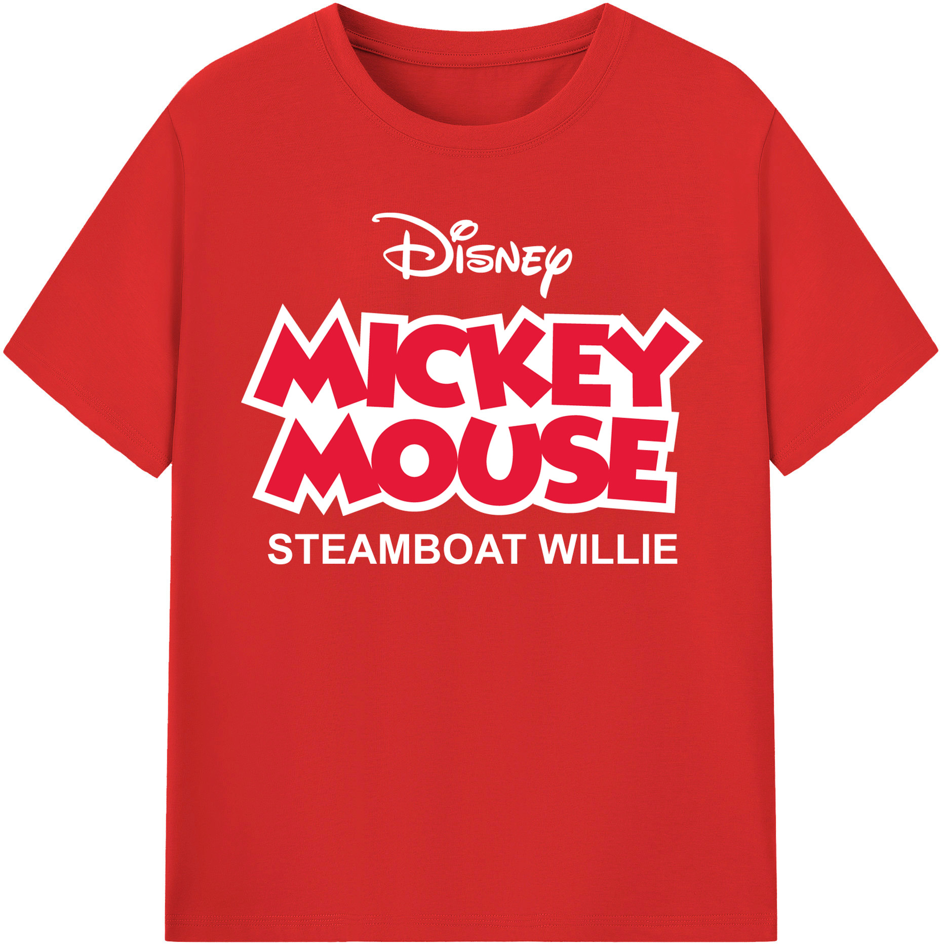 （画像用） ミッキーマウス Mickey Mouse レディースカジュアルプリントTシャツ（綿100％）