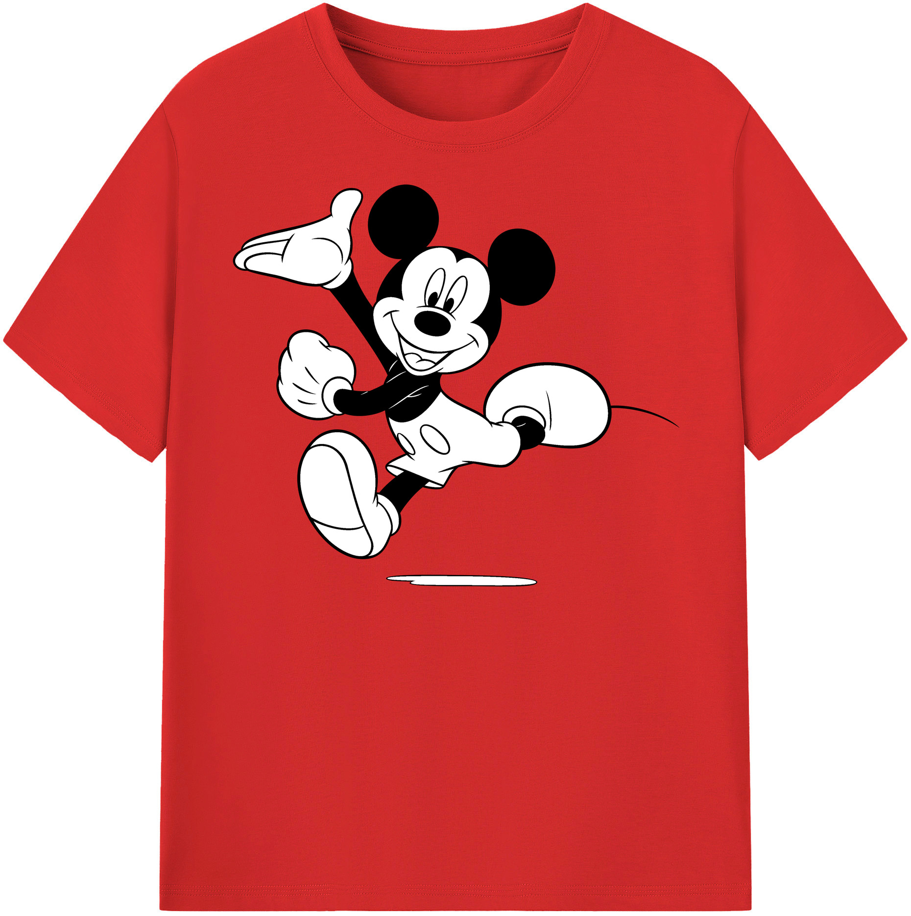 （画像用） ミッキーマウス Mickey Mouse レディースカジュアルプリントTシャツ（綿100％）