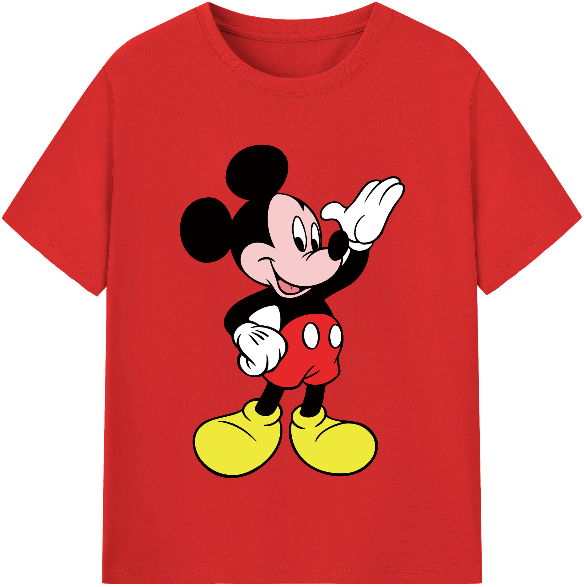 （画像用） ミッキーマウス Mickey Mouse レディースカジュアルプリントTシャツ（綿100％）