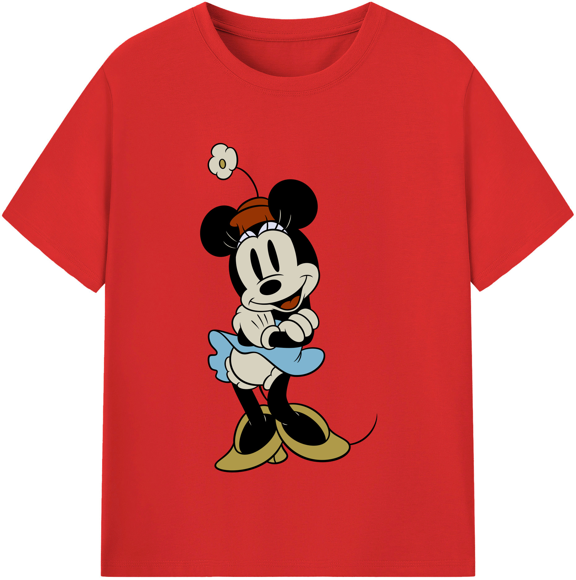 （画像用） ミッキーマウス Mickey Mouse レディースカジュアルプリントTシャツ（綿100％）