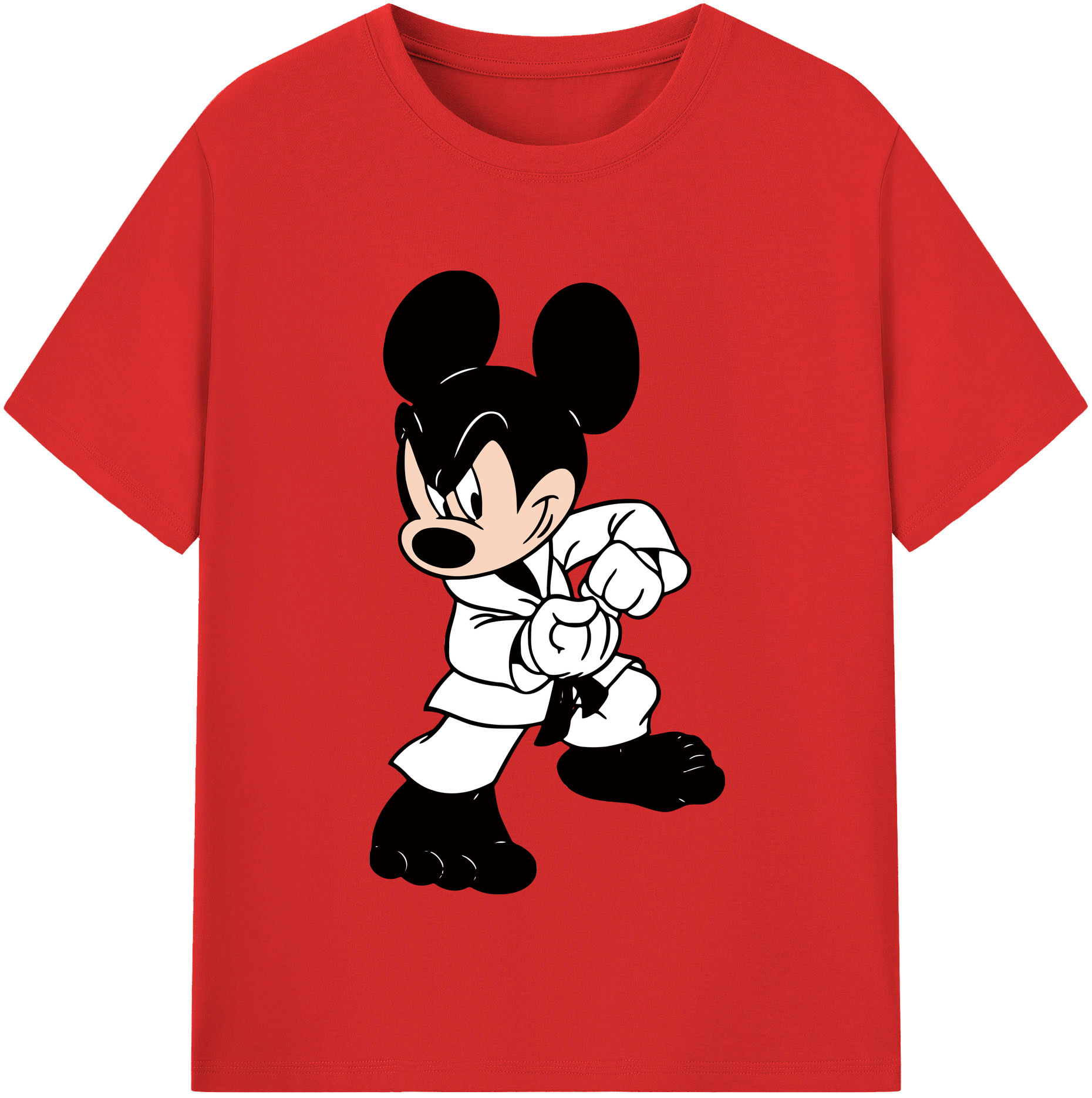 （画像用） ミッキーマウス Mickey Mouse レディースカジュアルプリントTシャツ（綿100％）