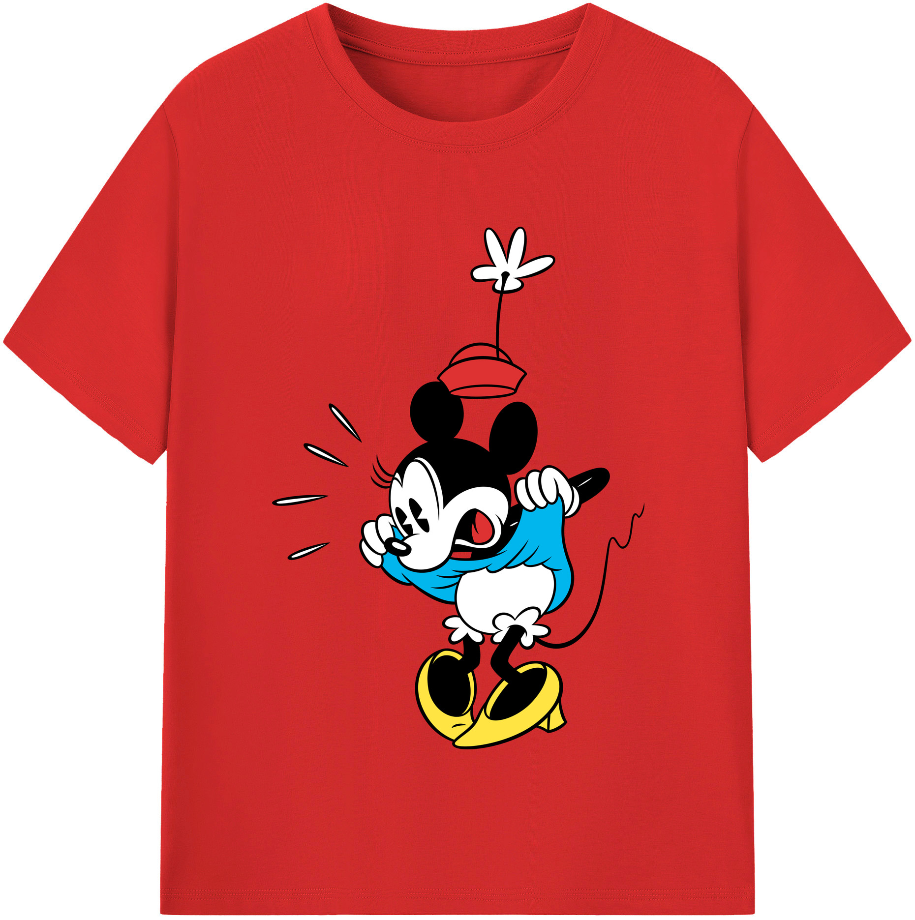 （画像用） ミッキーマウス Mickey Mouse レディースカジュアルプリントTシャツ（綿100％）
