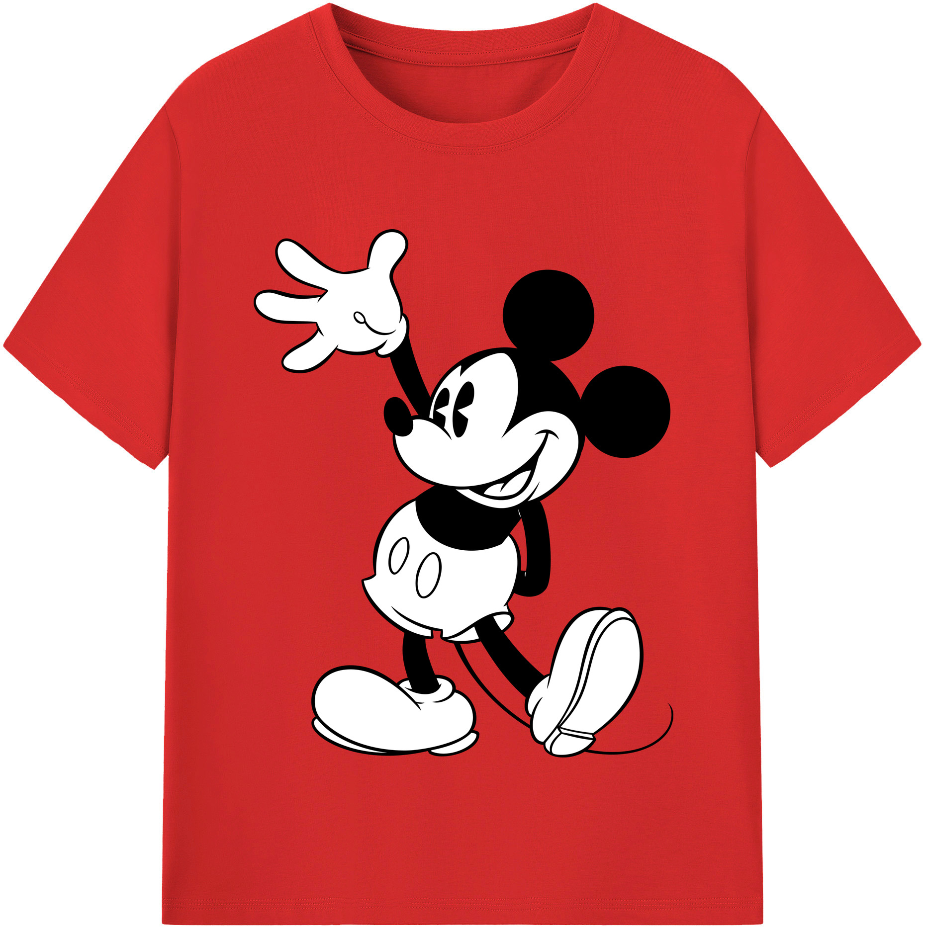 （画像用） ミッキーマウス Mickey Mouse レディースカジュアルプリントTシャツ（綿100％）