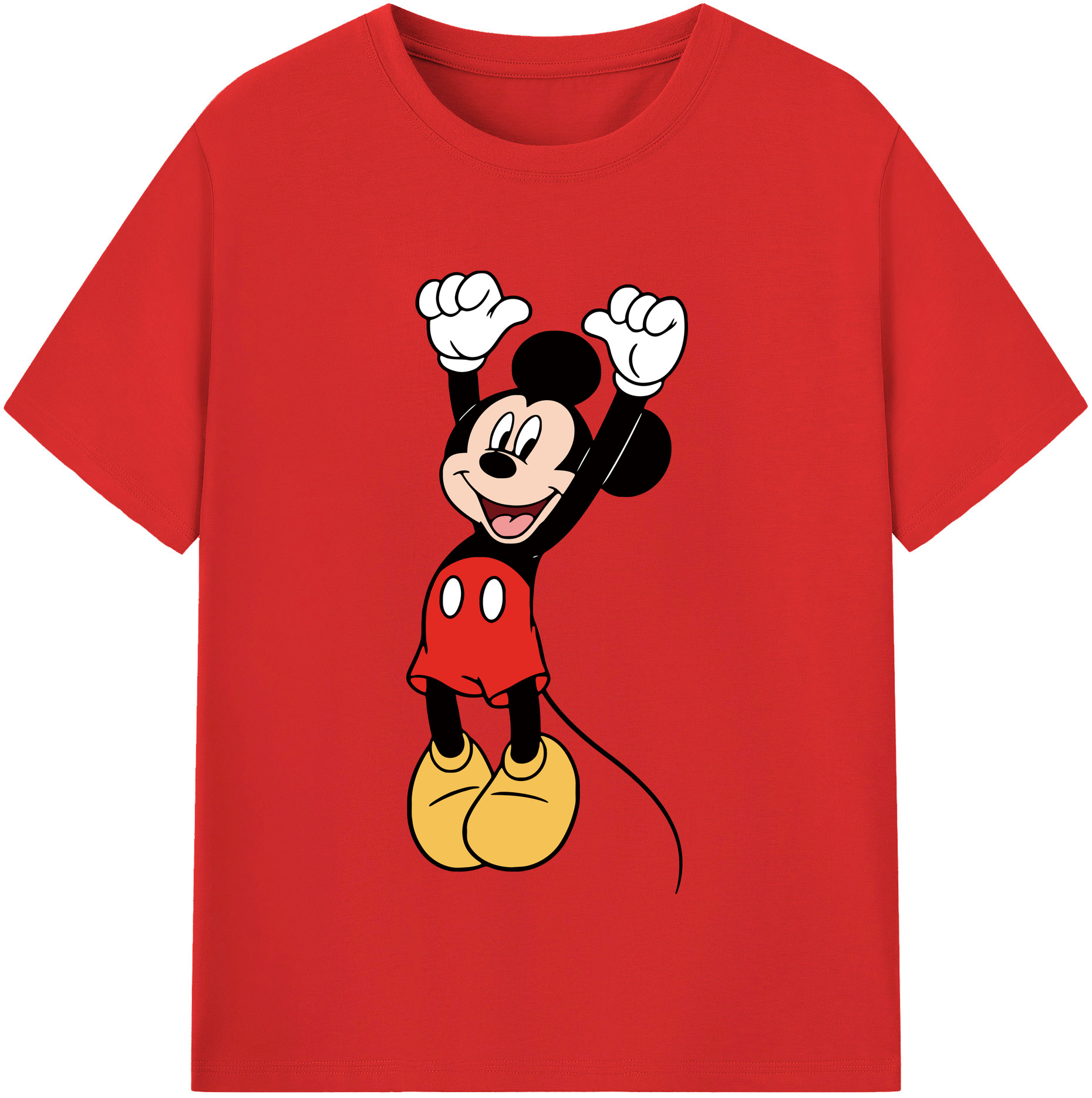 （画像用） ミッキーマウス Mickey Mouse レディースカジュアルプリントTシャツ（綿100％）