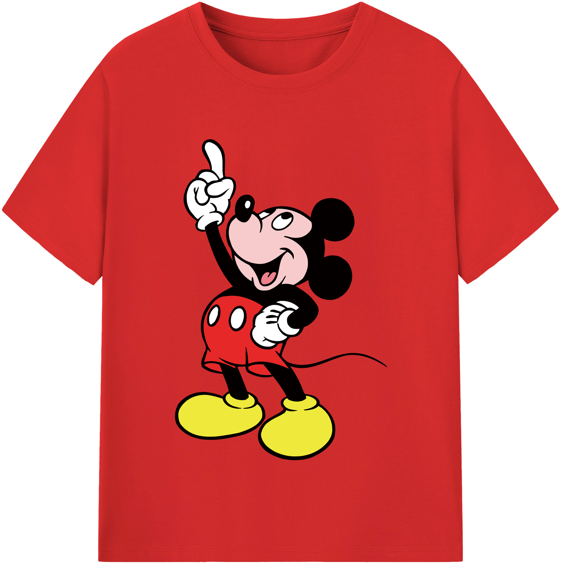 （画像用） ミッキーマウス Mickey Mouse レディースカジュアルプリントTシャツ（綿100％）