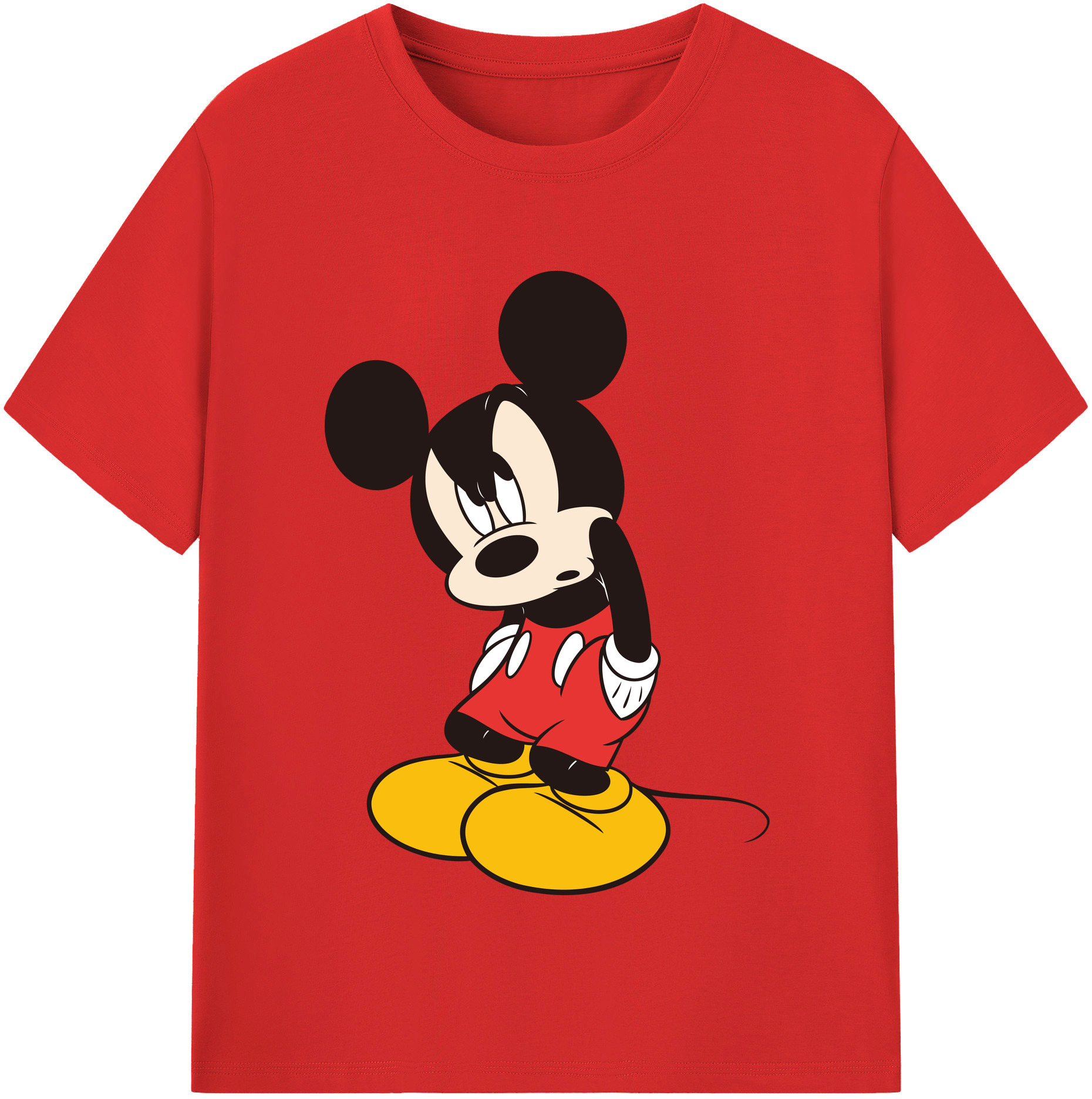 （画像用） ミッキーマウス Mickey Mouse レディースカジュアルプリントTシャツ（綿100％）