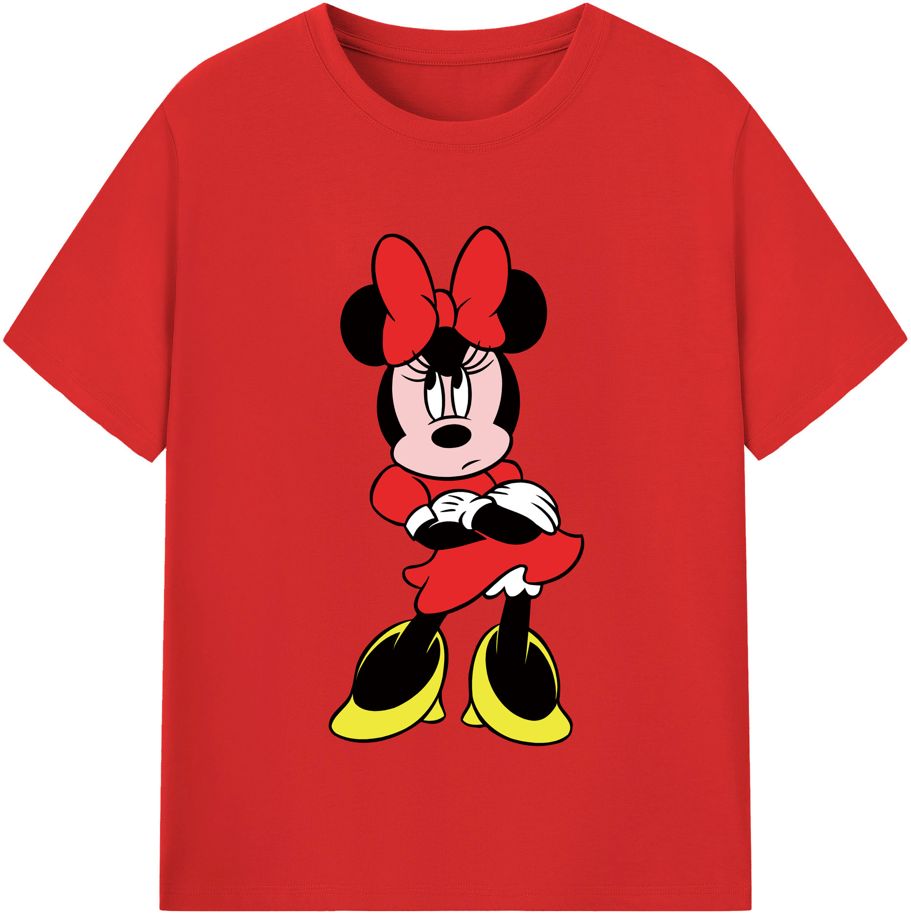 （画像用） ミッキーマウス Mickey Mouse レディースカジュアルプリントTシャツ（綿100％）