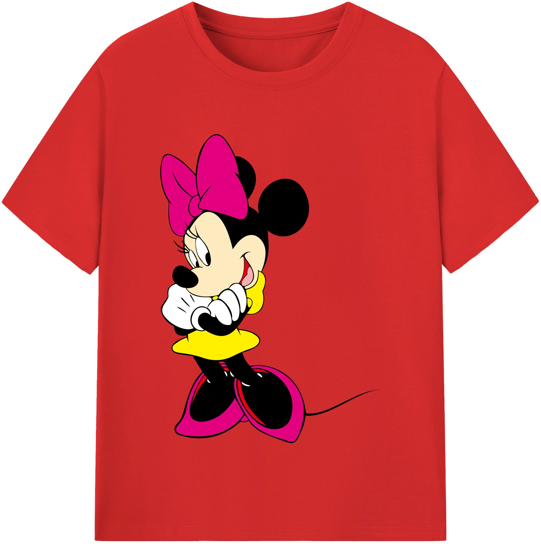 （画像用） ミッキーマウス Mickey Mouse レディースカジュアルプリントTシャツ（綿100％）