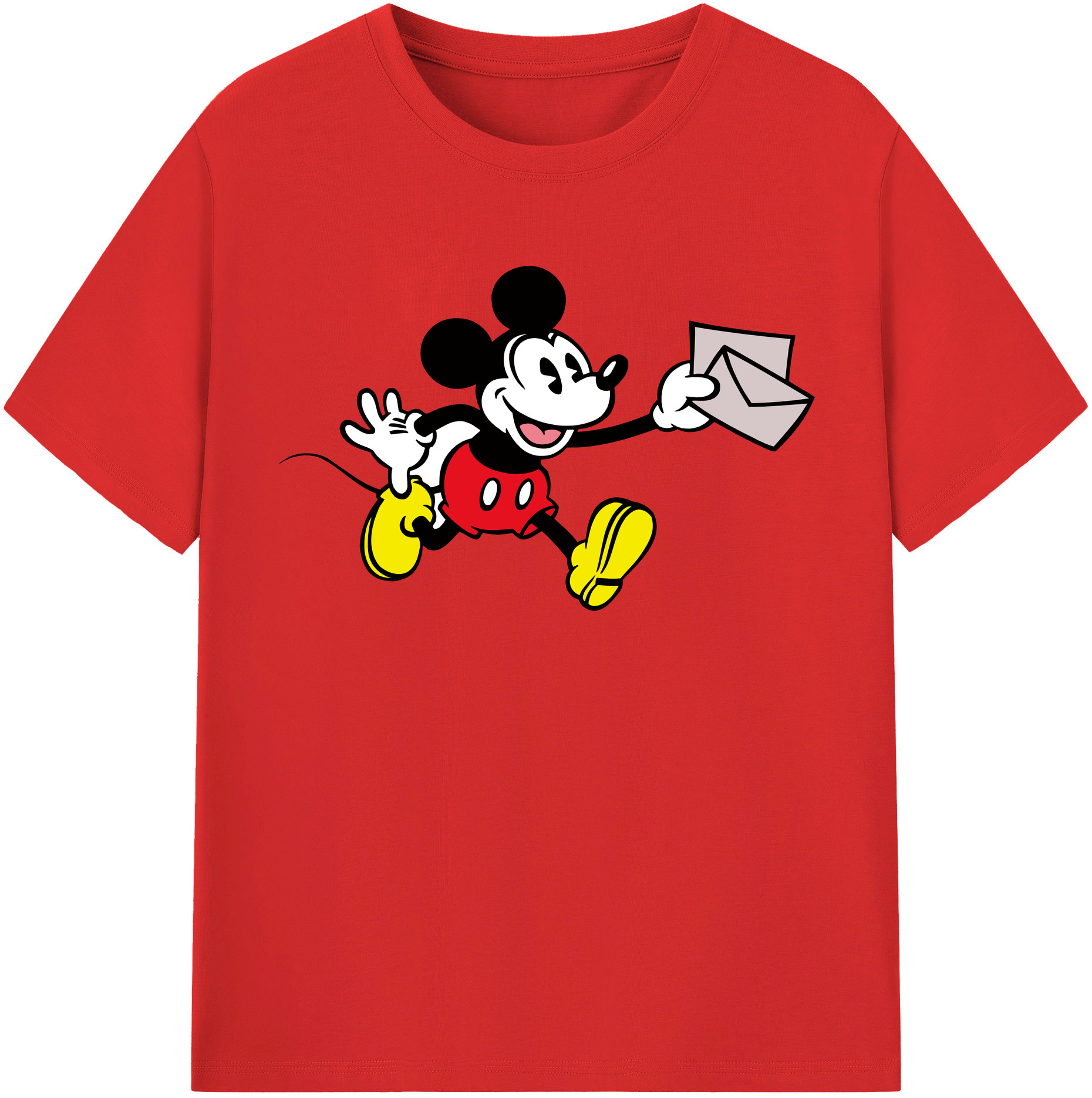 （画像用） ミッキーマウス Mickey Mouse レディースカジュアルプリントTシャツ（綿100％）