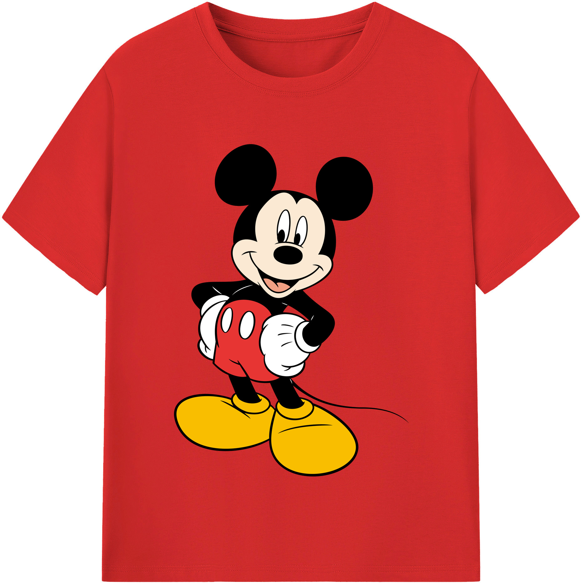 （画像用） ミッキーマウス Mickey Mouse レディースカジュアルプリントTシャツ（綿100％）