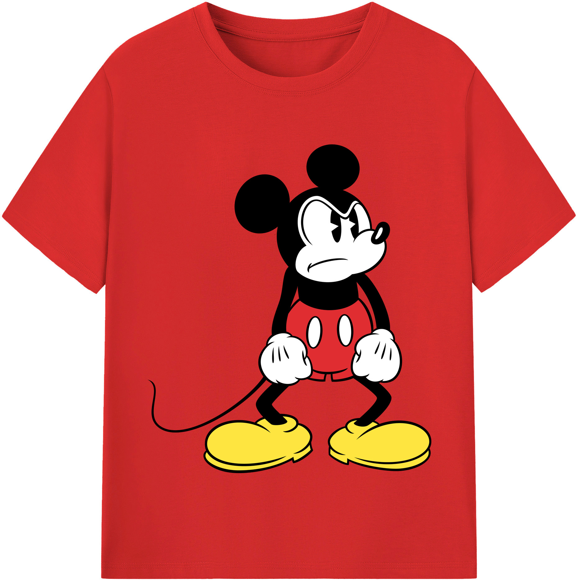 （画像用） ミッキーマウス Mickey Mouse レディースカジュアルプリントTシャツ（綿100％）