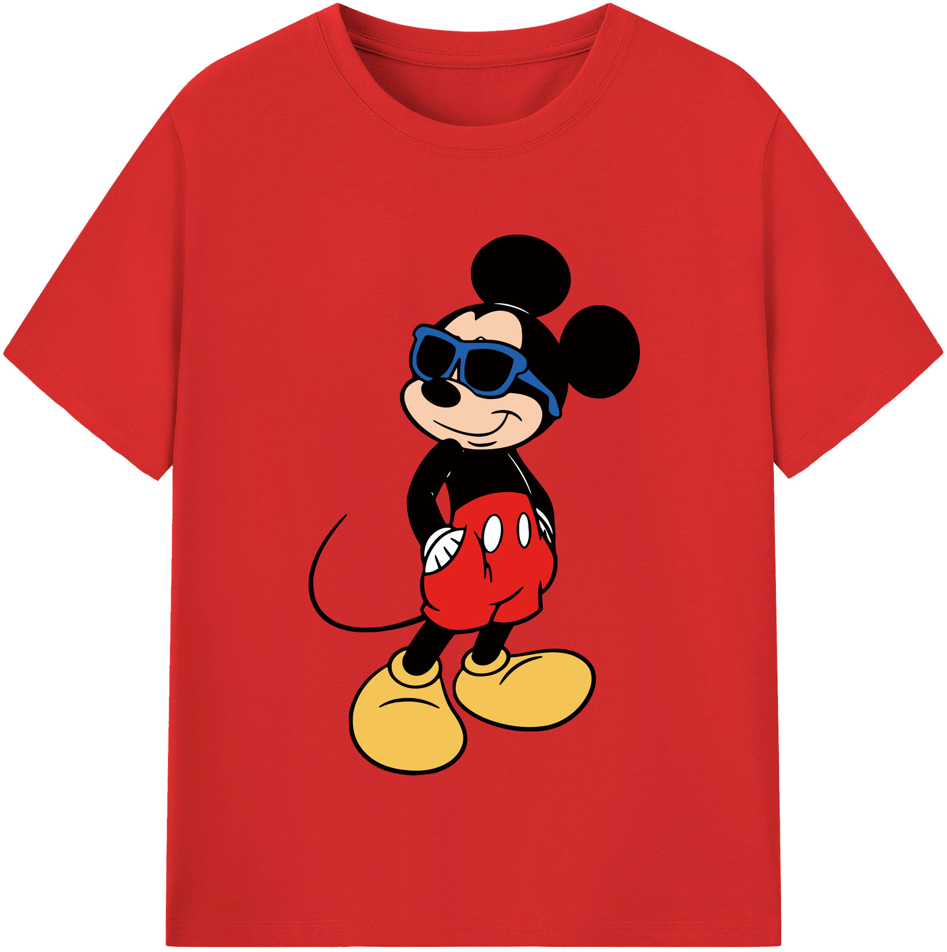 （画像用） ミッキーマウス Mickey Mouse レディースカジュアルプリントTシャツ（綿100％）