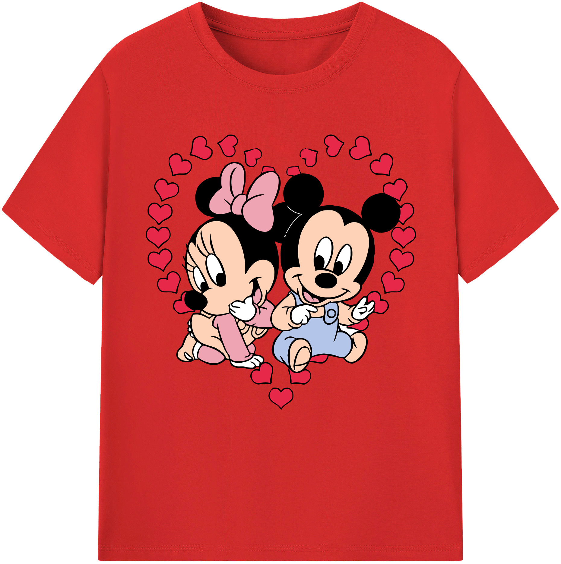 （画像用） ミッキーマウス Mickey Mouse レディースカジュアルプリントTシャツ（綿100％）
