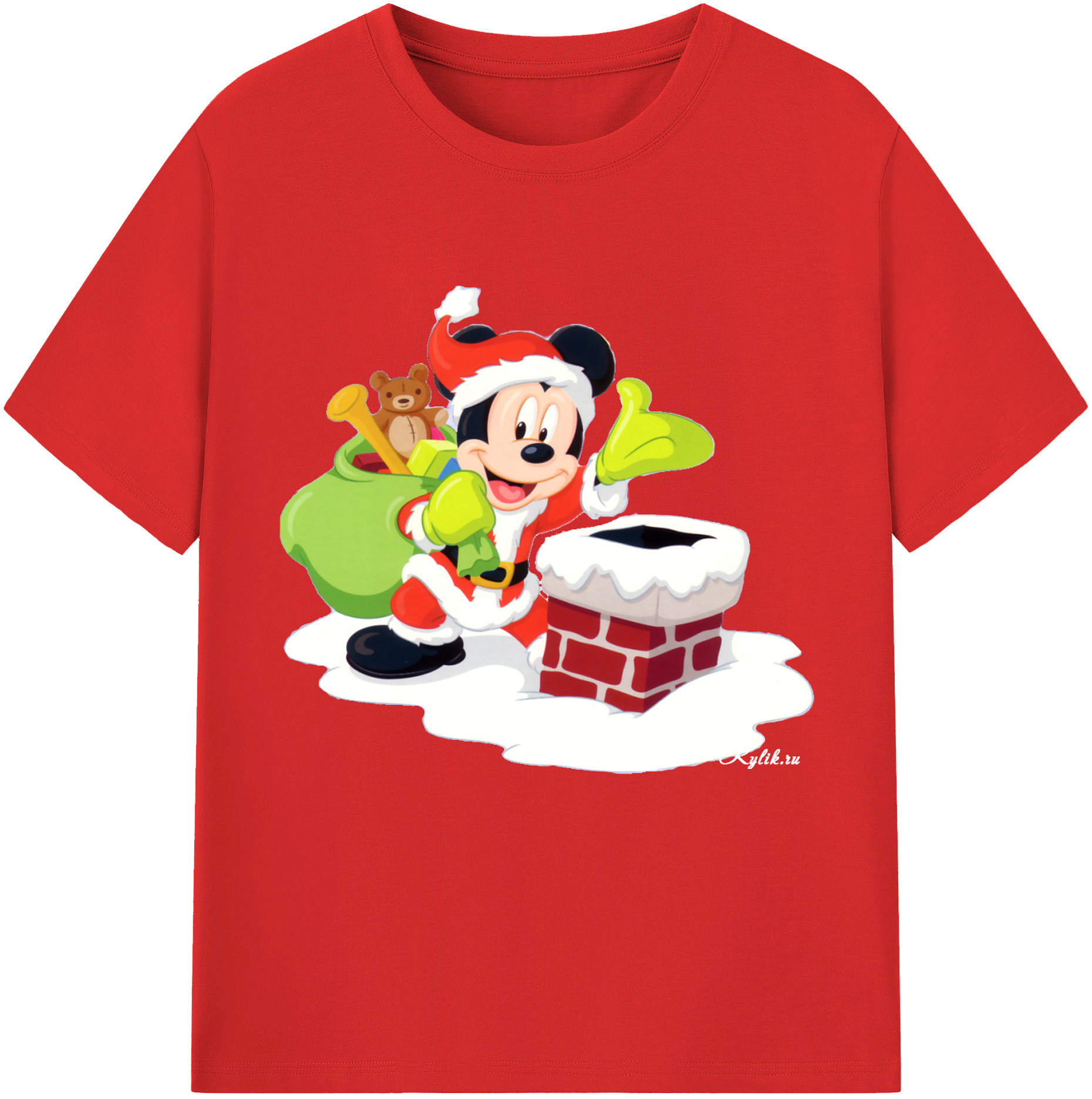 （画像用） ミッキーマウス Mickey Mouse レディースカジュアルプリントTシャツ（綿100％）