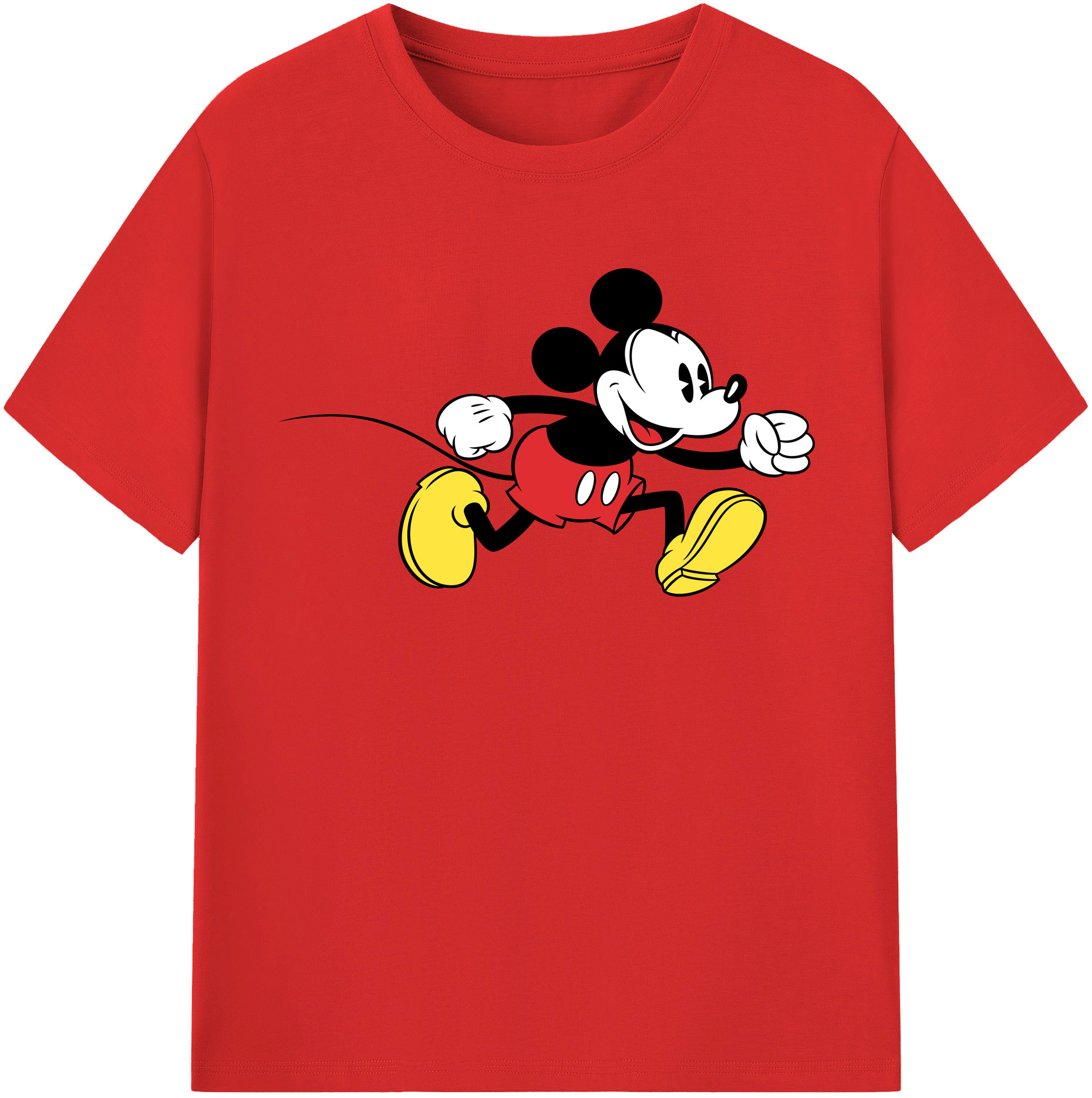 （画像用） ミッキーマウス Mickey Mouse レディースカジュアルプリントTシャツ（綿100％）