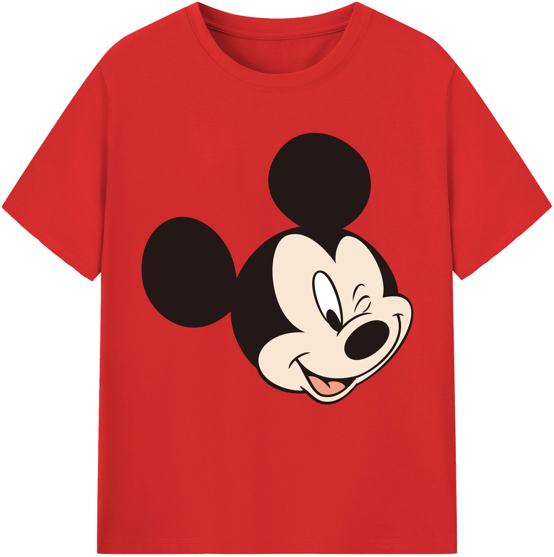 （画像用） ミッキーマウス Mickey Mouse レディースカジュアルプリントTシャツ（綿100％）