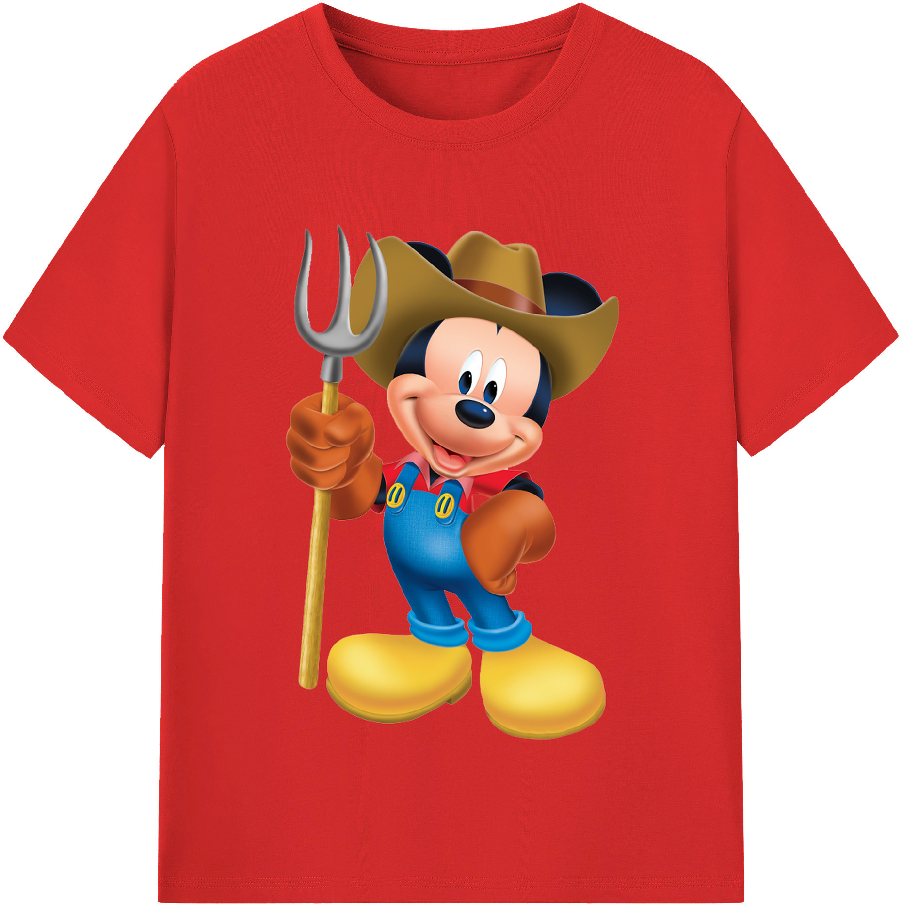 （画像用） ミッキーマウス Mickey Mouse レディースカジュアルプリントTシャツ（綿100％）