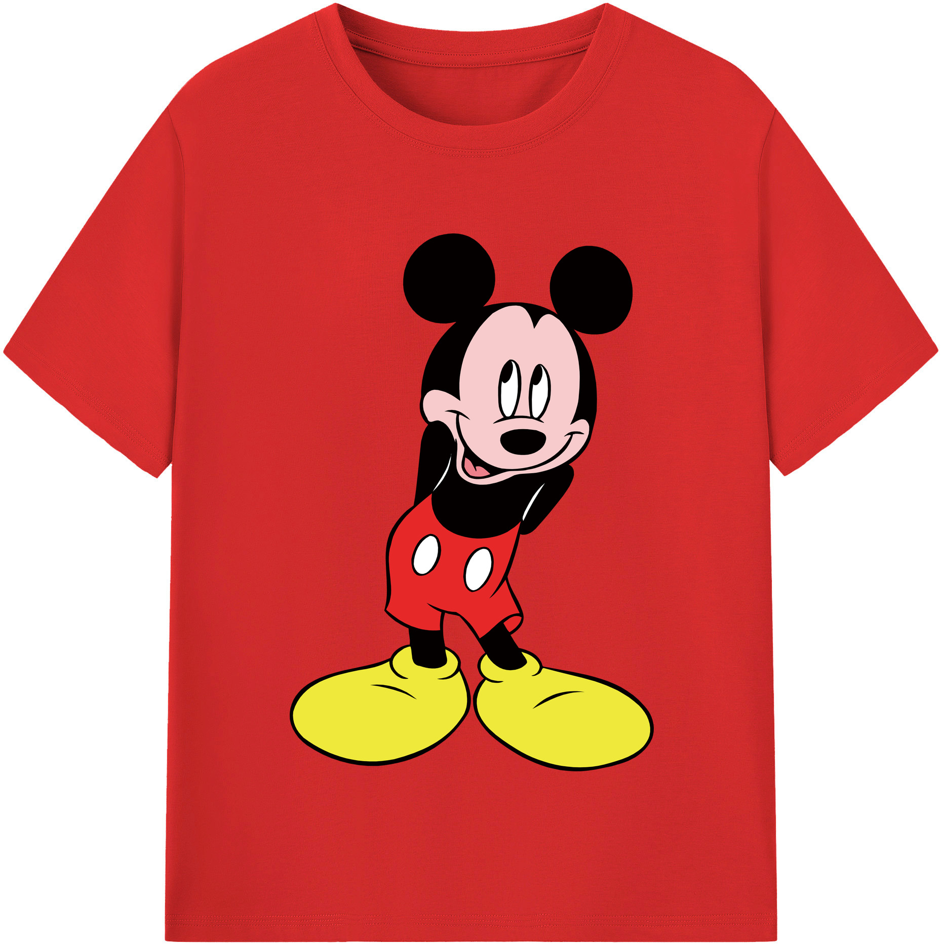（画像用） ミッキーマウス Mickey Mouse レディースカジュアルプリントTシャツ（綿100％）