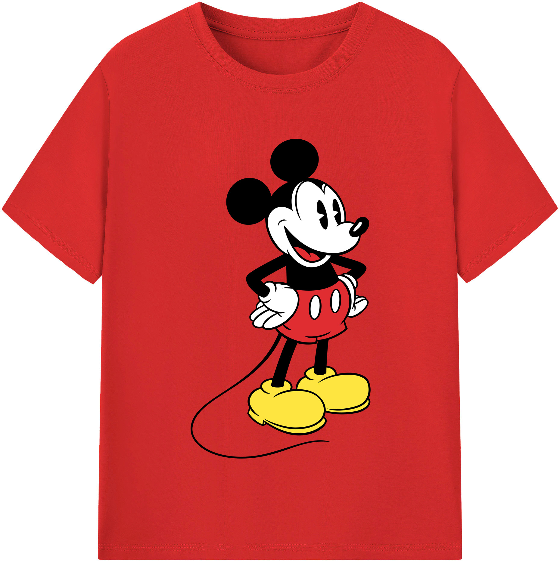 （画像用） ミッキーマウス Mickey Mouse レディースカジュアルプリントTシャツ（綿100％）