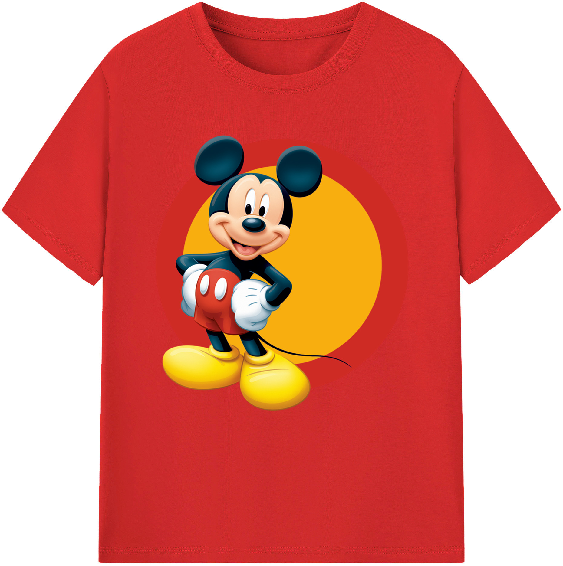（画像用） ミッキーマウス Mickey Mouse レディースカジュアルプリントTシャツ（綿100％）