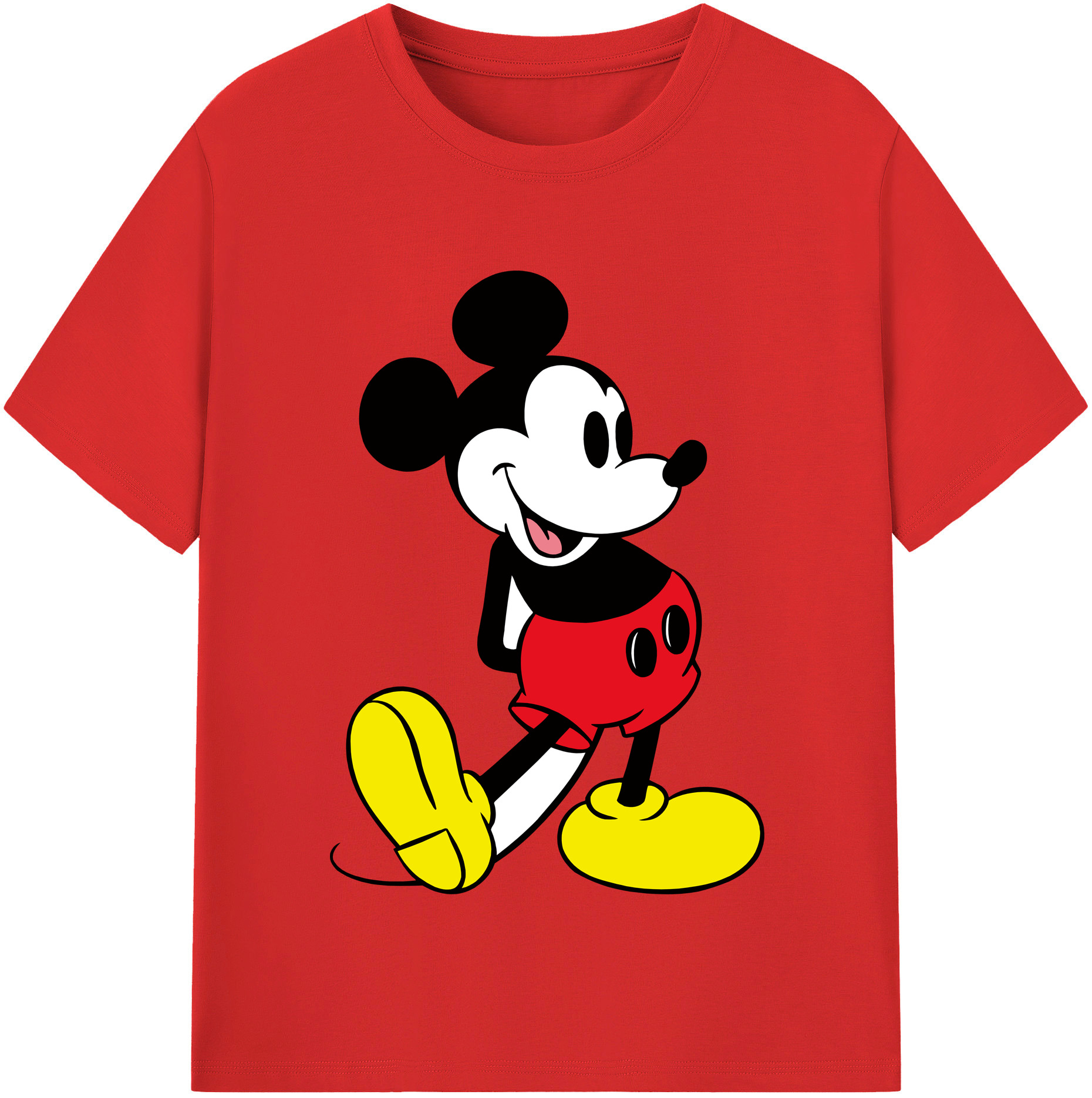 （画像用） ミッキーマウス Mickey Mouse レディースカジュアルプリントTシャツ（綿100％）