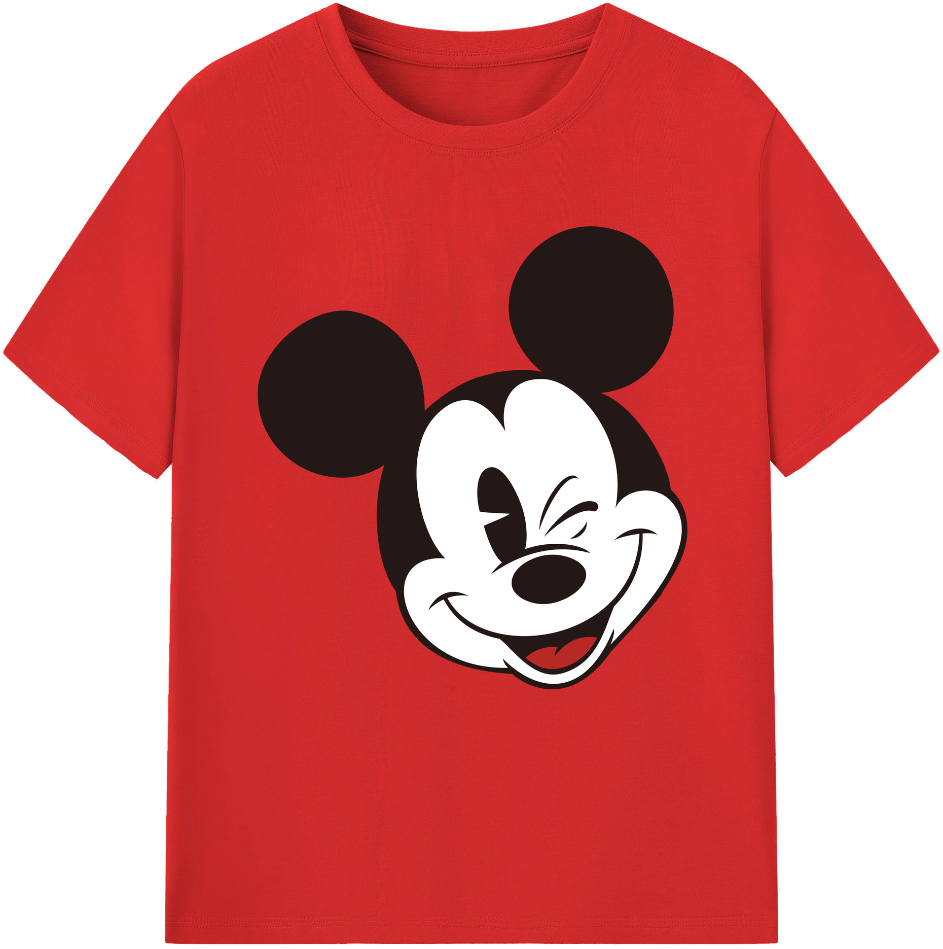 （画像用） ミッキーマウス Mickey Mouse レディースカジュアルプリントTシャツ（綿100％）
