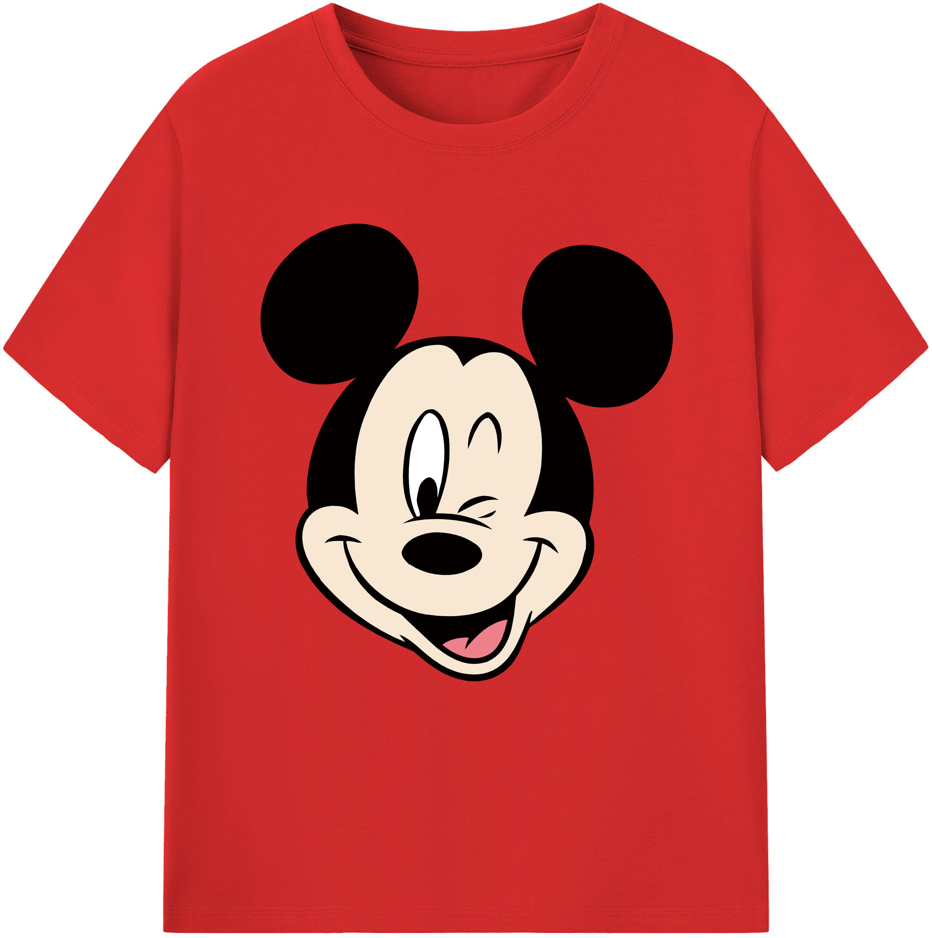 （画像用） ミッキーマウス Mickey Mouse レディースカジュアルプリントTシャツ（綿100％）