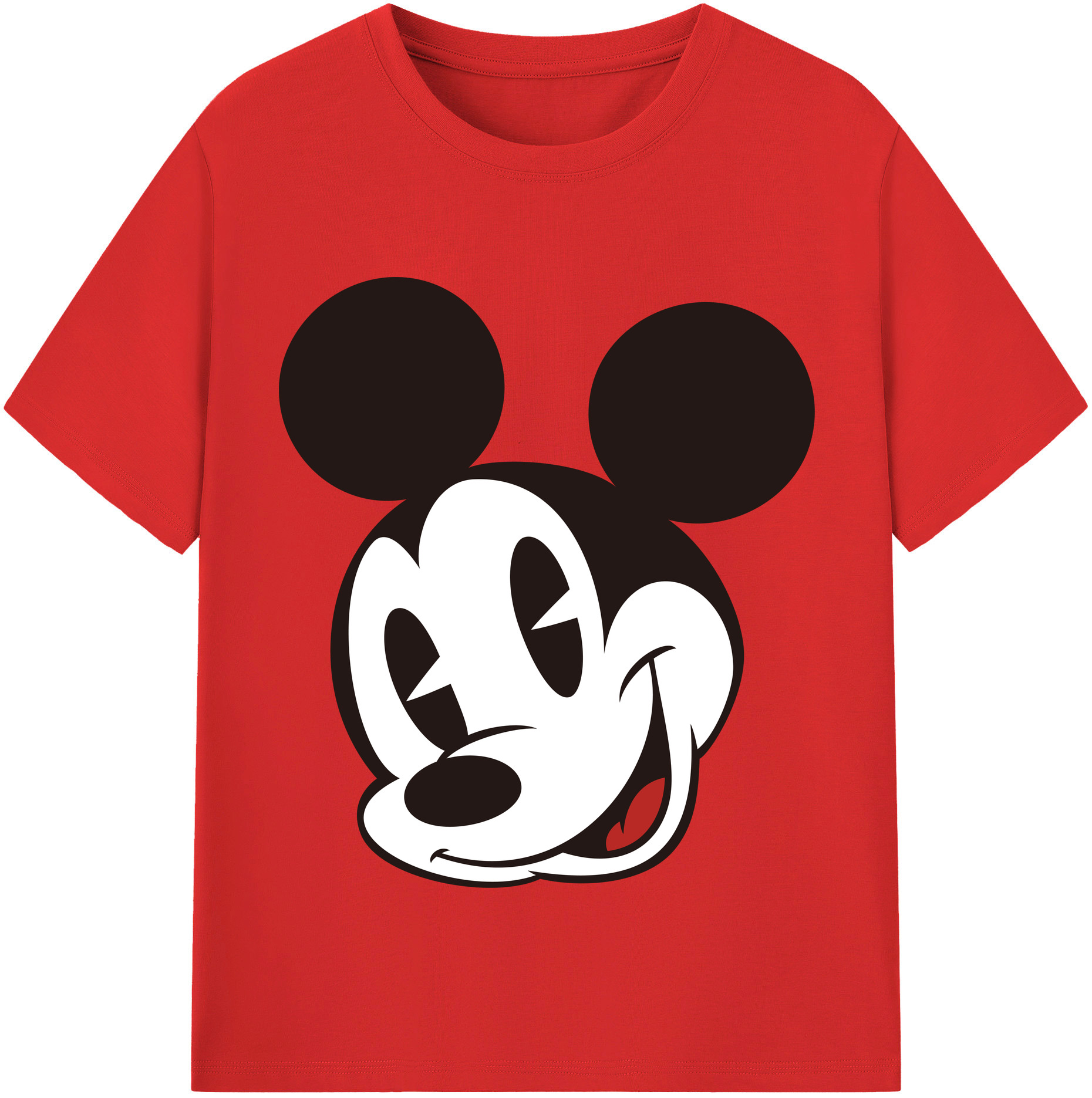 （画像用） ミッキーマウス Mickey Mouse レディースカジュアルプリントTシャツ（綿100％）